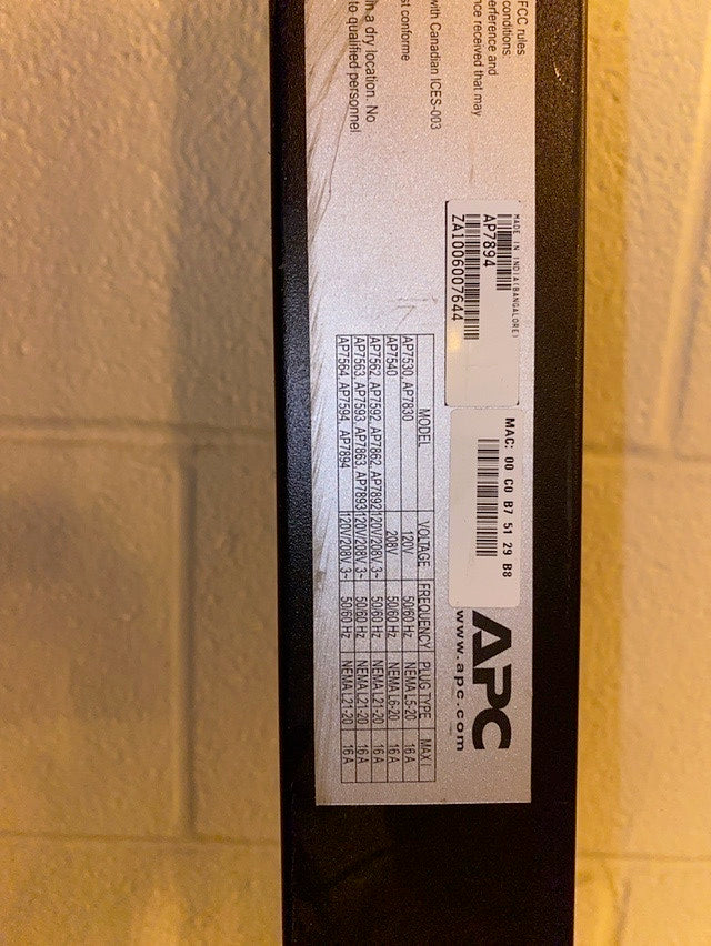 Lot of 7 APC AP7894 PDU Strips(S6LLST0450)