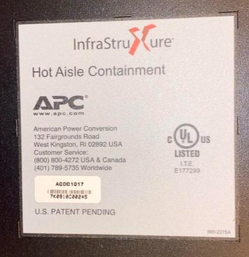 APC ACDC1017 Hot Aisle door(S6LLST3992)