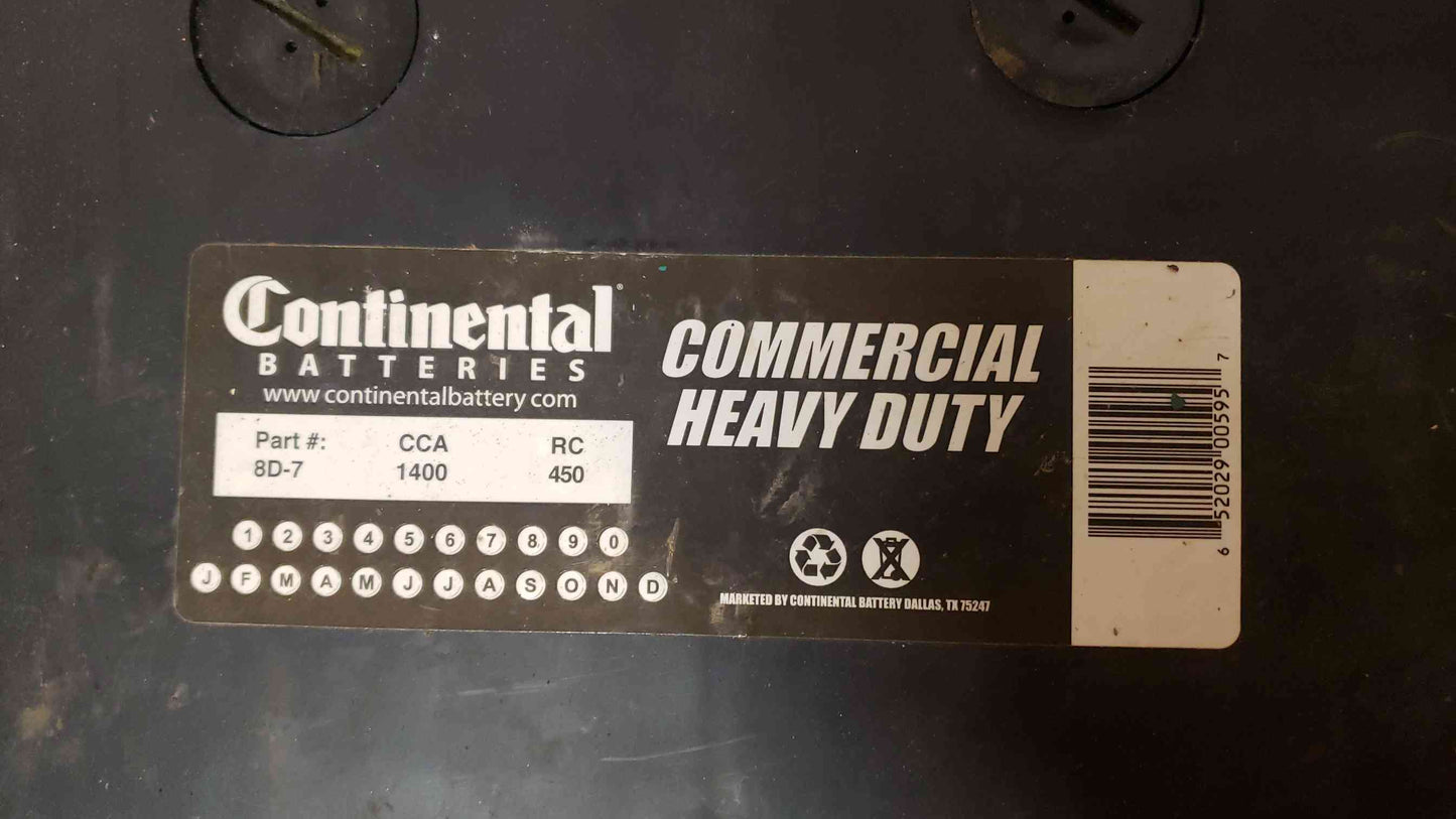 Continental Heavy Duty Generator Battery 8D-7 1400CCA (SKU: 107846)