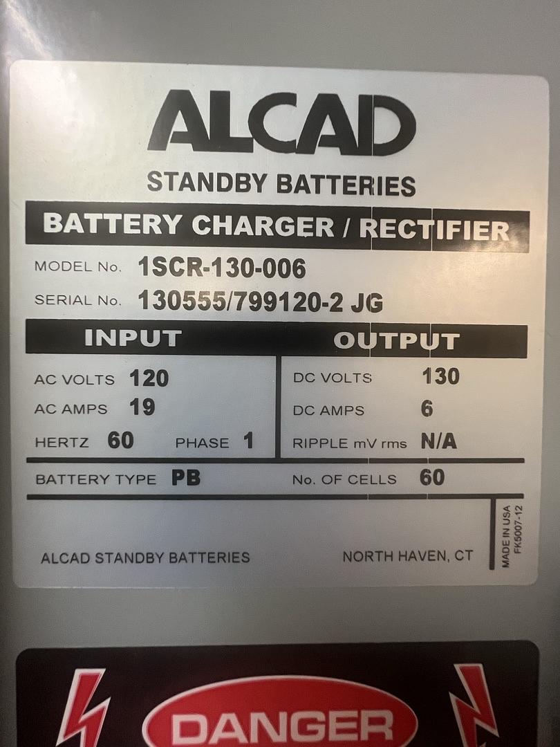 Alcad 1SCR-130-006 Battery Charger / Rectifier (SKU: 13164)(S6LLST13164)