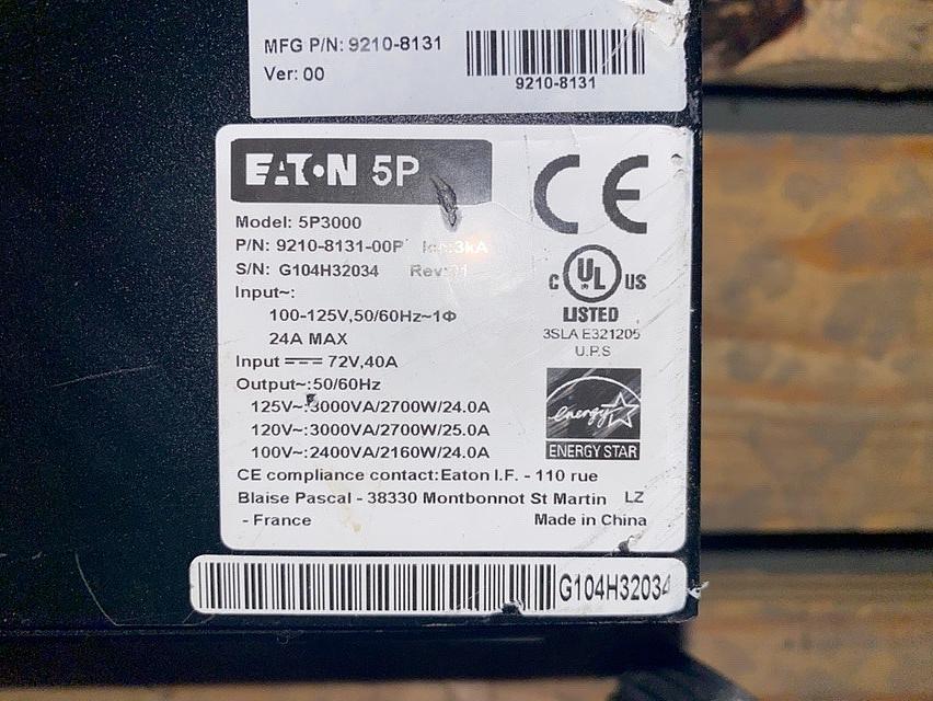 EATON 5P3000 3KVA 3000VA UPS(S6LLST0803)