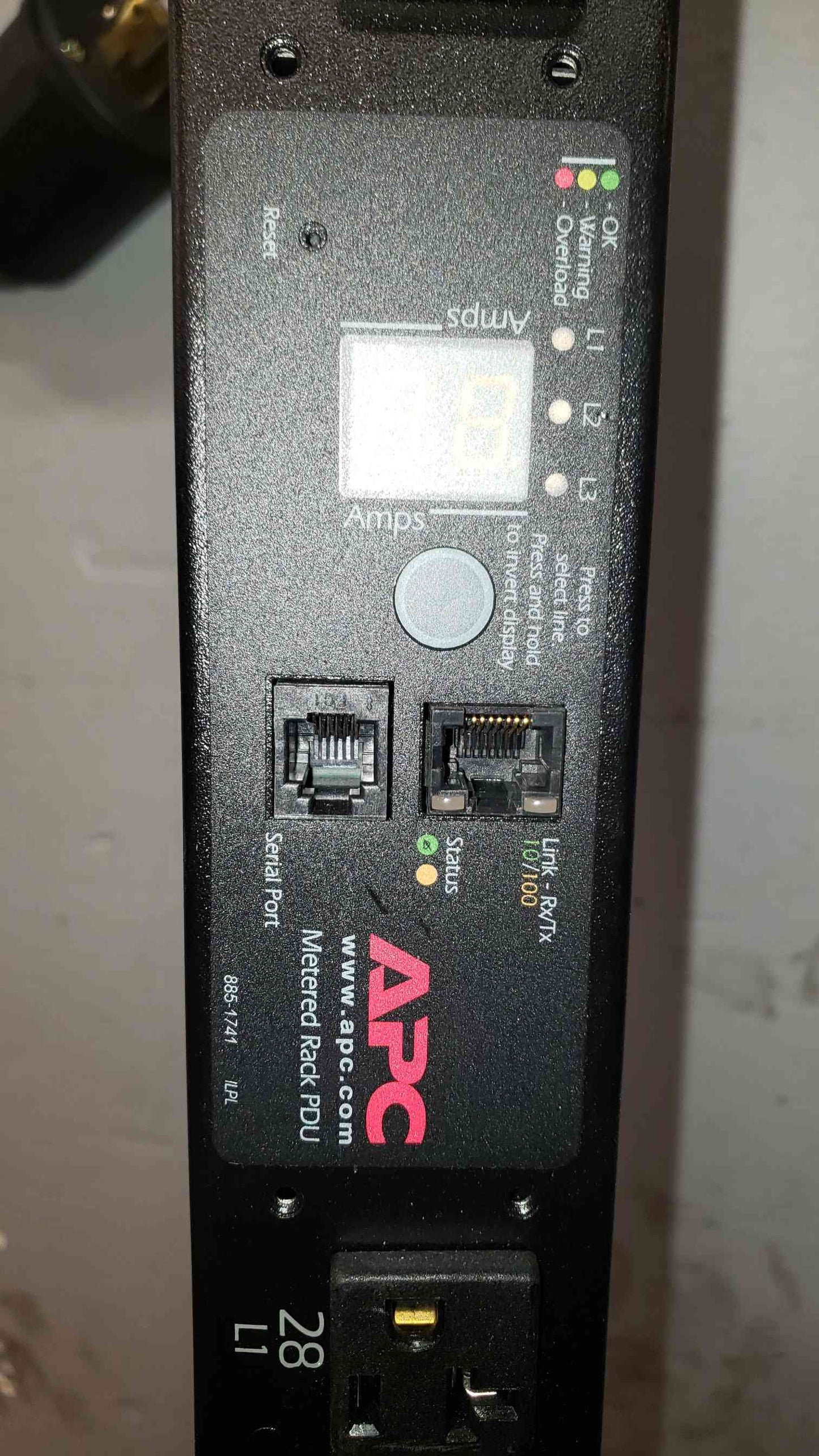 APC AP7862 Rack PDU Metered ZeroU 5.7kW 208V 3PH 120V (42)5 (SKU: 107370)