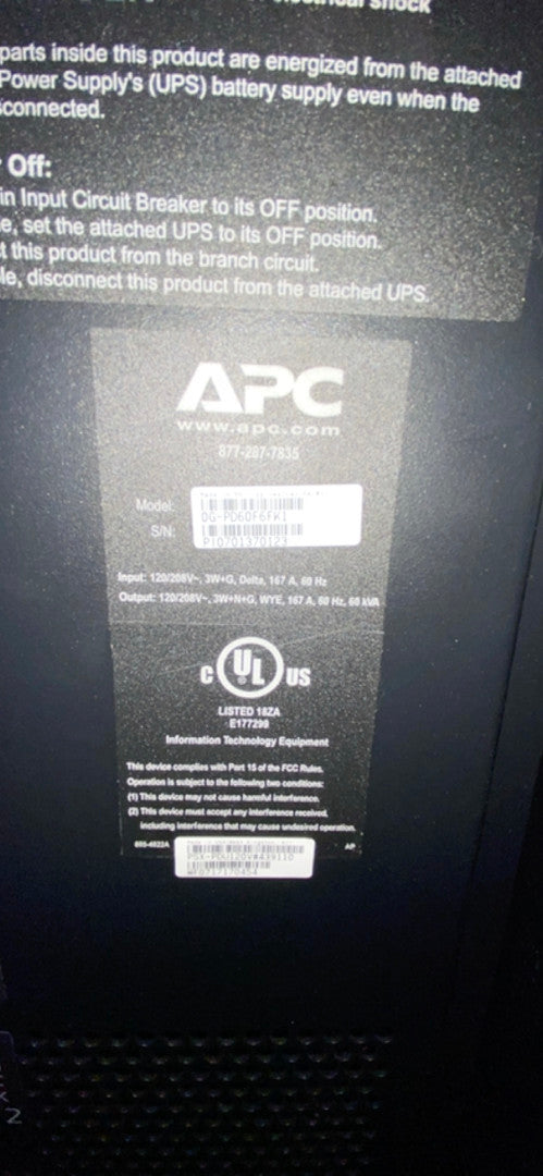 APC Symmetra PX PDU MBP 60KVA 120/208v OGPD60F6FK1(S6LLST3144)