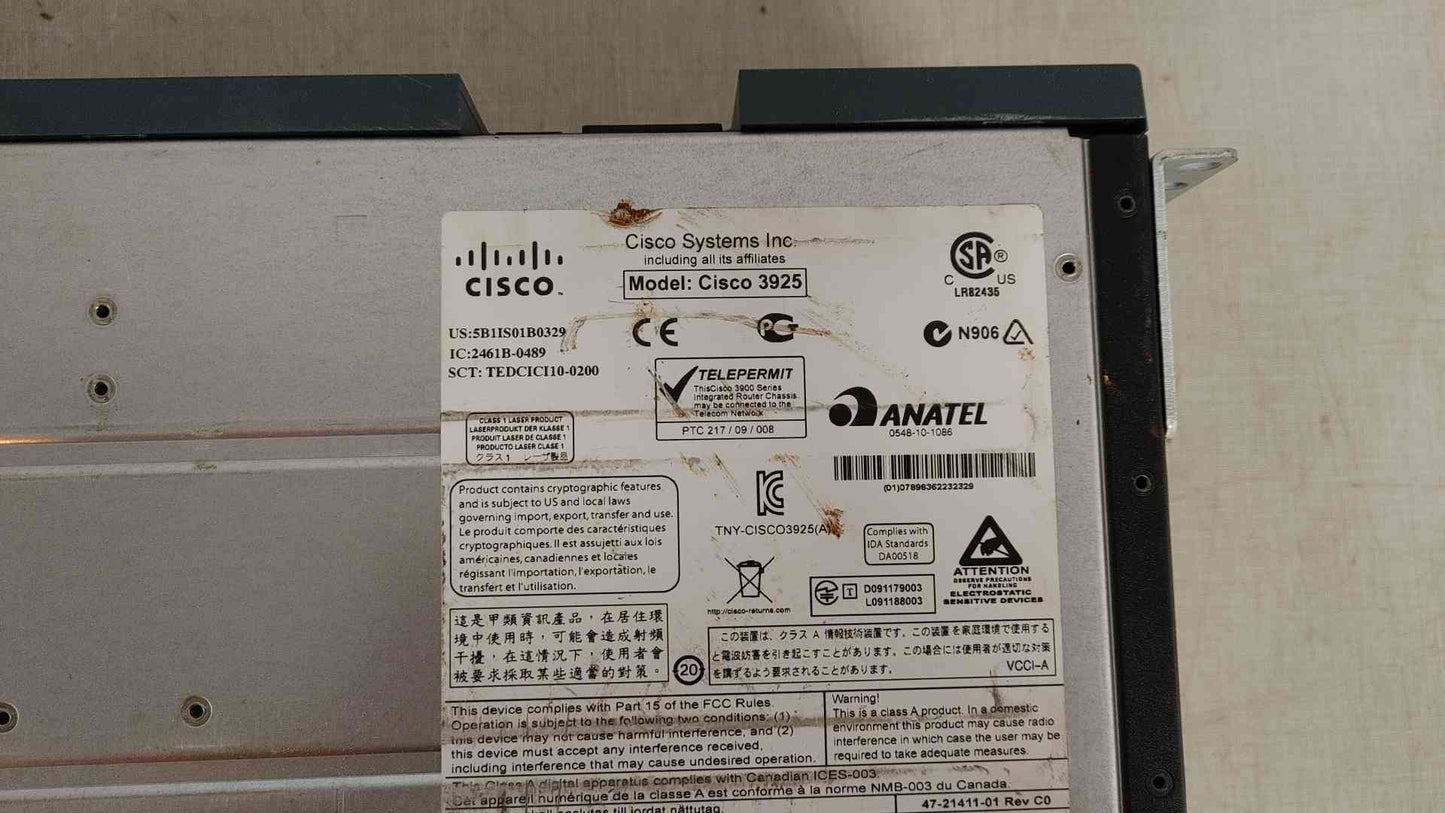 Cisco 3925 Integrated Service Router