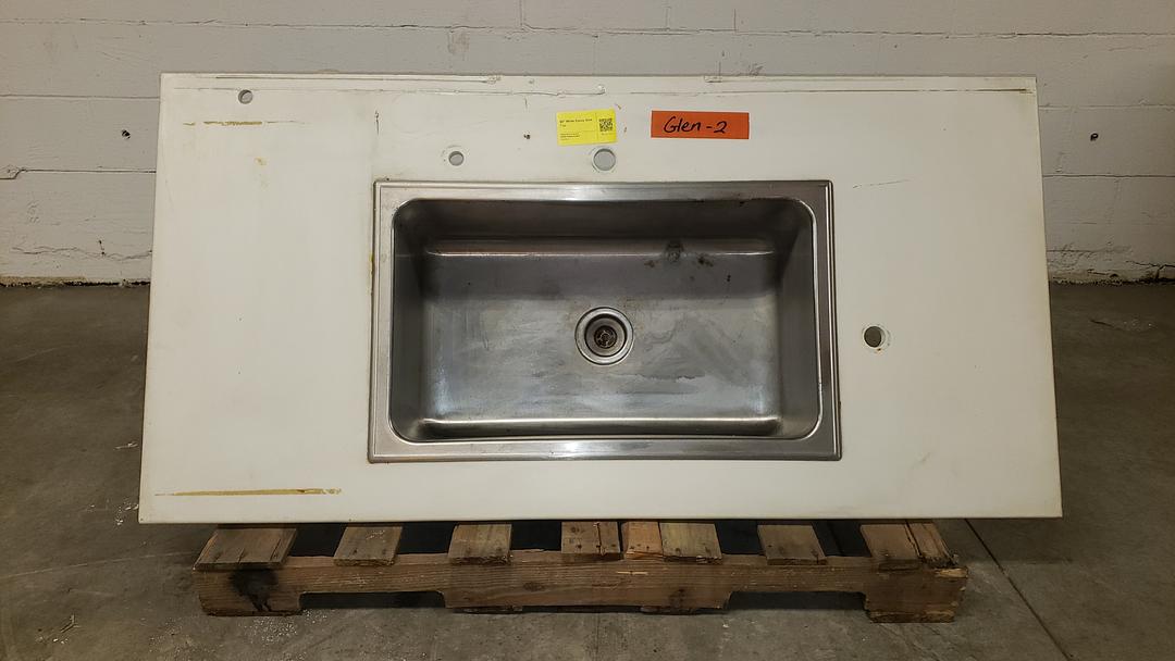 60" White Epoxy Sink Top(S6LLST7315)