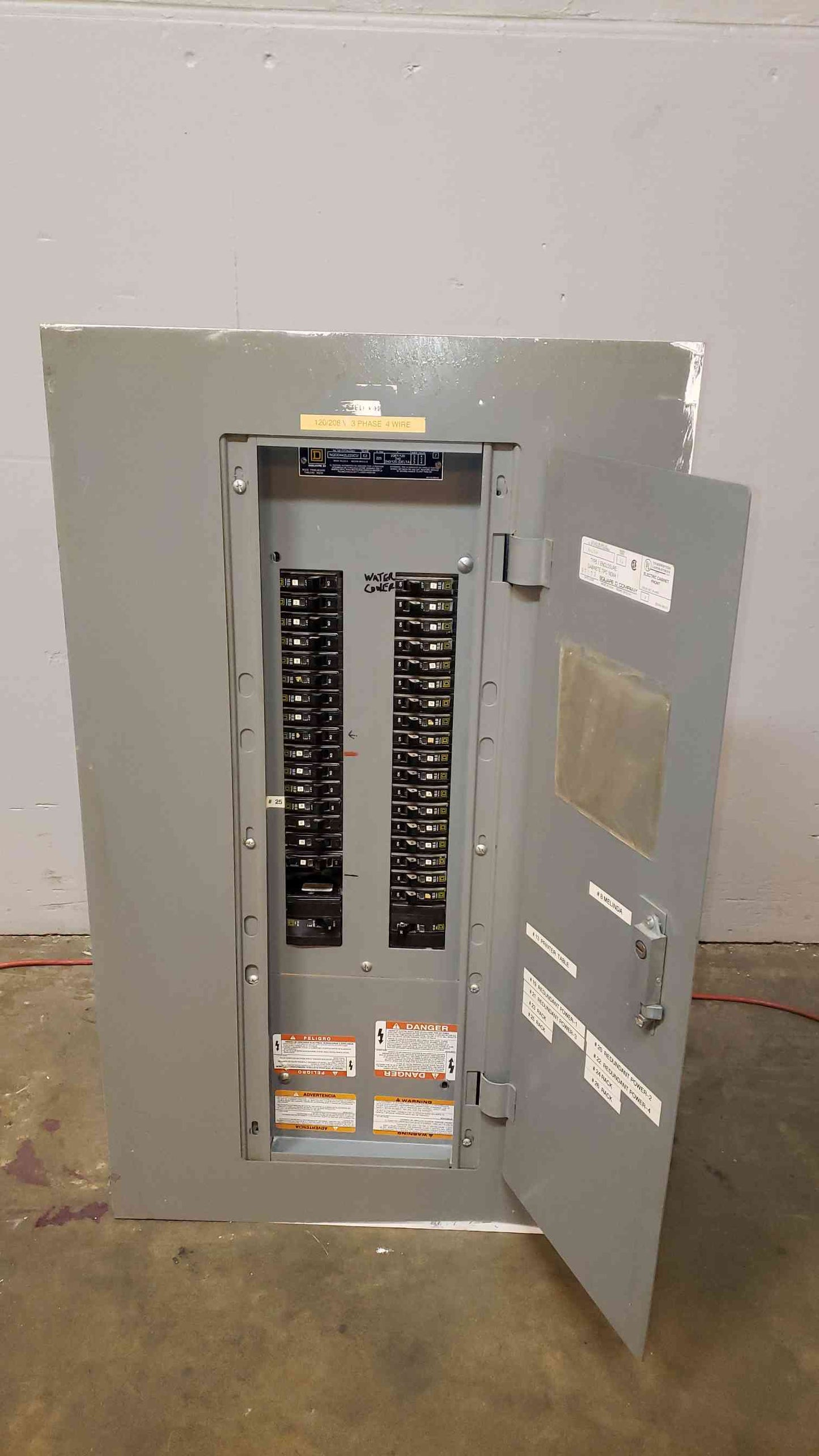 225A NQOD Square D Breaker Panel Board MHC35F 208/120/240V LOADED(100292)