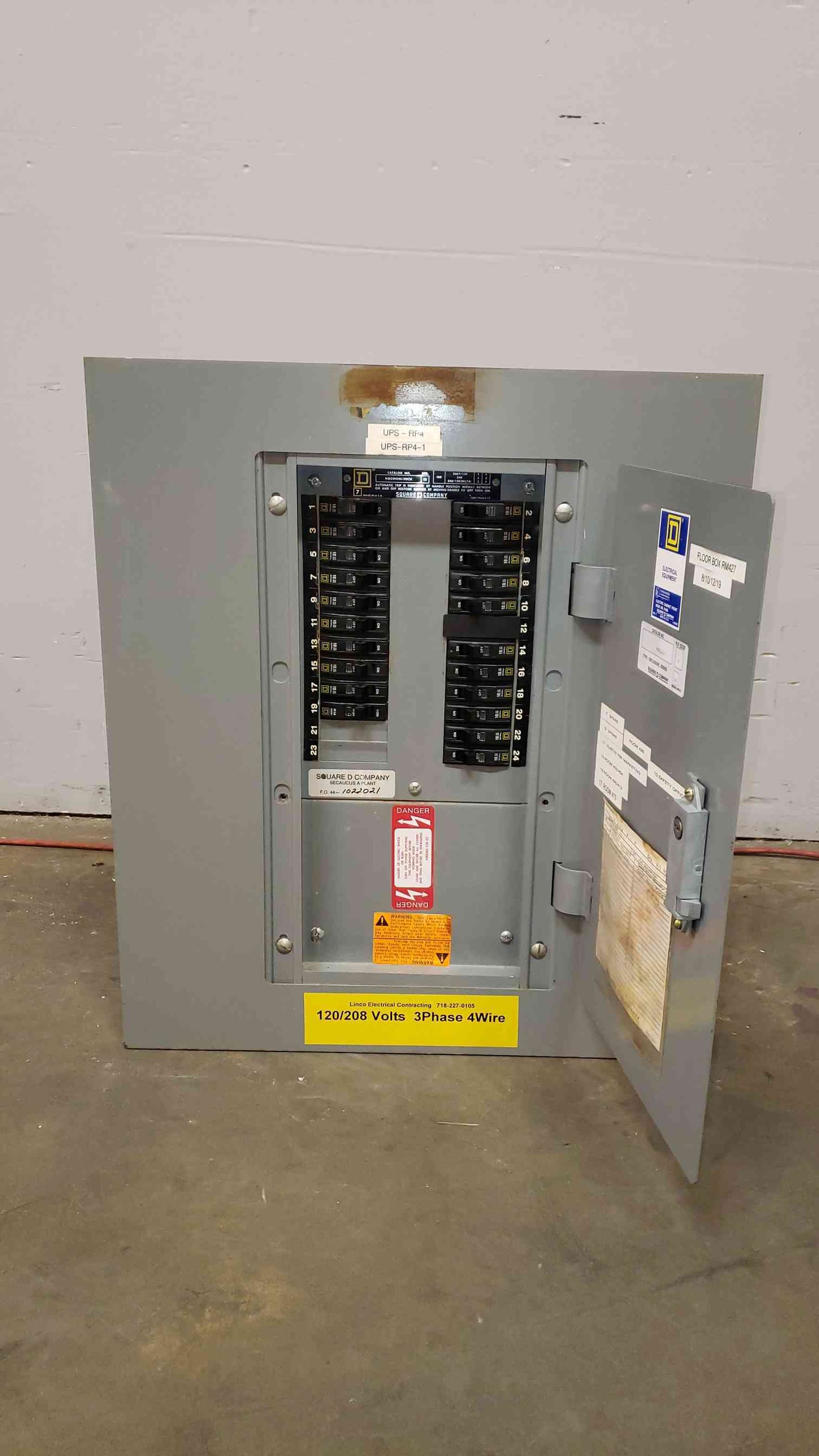 100A NQOD Square D Panel Board 120/208/240V MHC23S LOADED(100304)