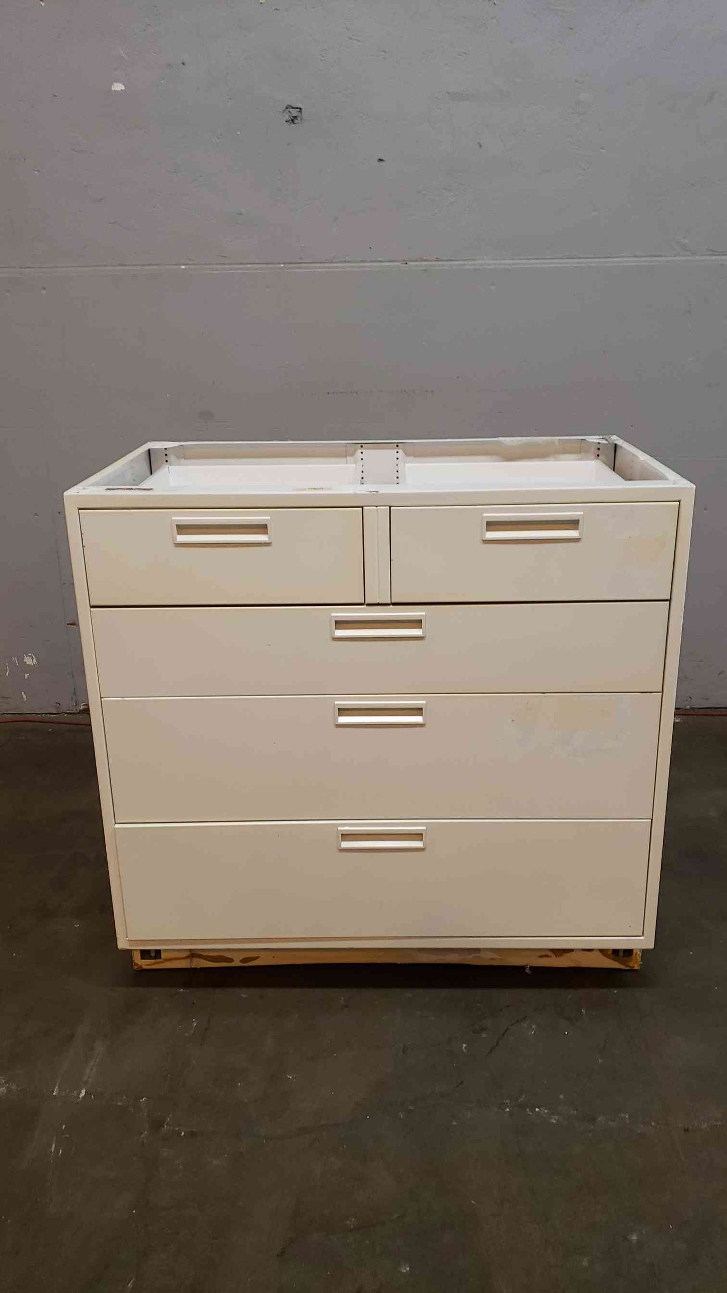 3' White Fisher Hamilton Casework W/ 5 Drawers(3874AA)