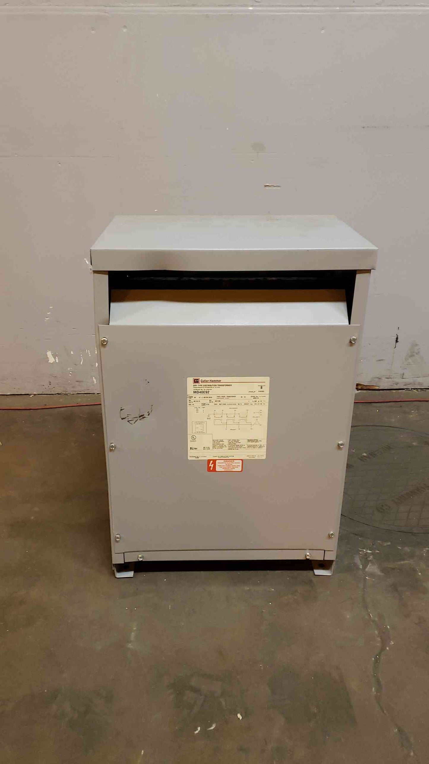 CutlerHammer 40KVA Dry Type Transformer 460v x 460/266v MD40E92 (SKU: 4447AA)(4447AA)