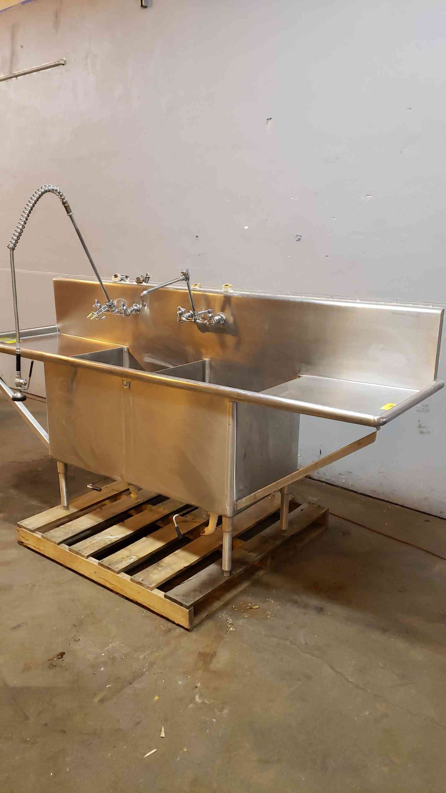 Stainless Steel 8'3" Dual Basin Sink CUSTOM (SKU: 5046AA)(5046AA)