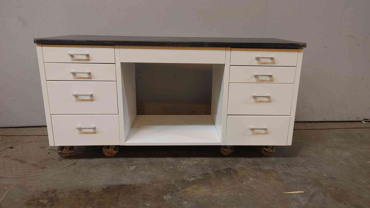 5'x30" Rolling Lab Casework Bench White (2152AA)(2152AA)