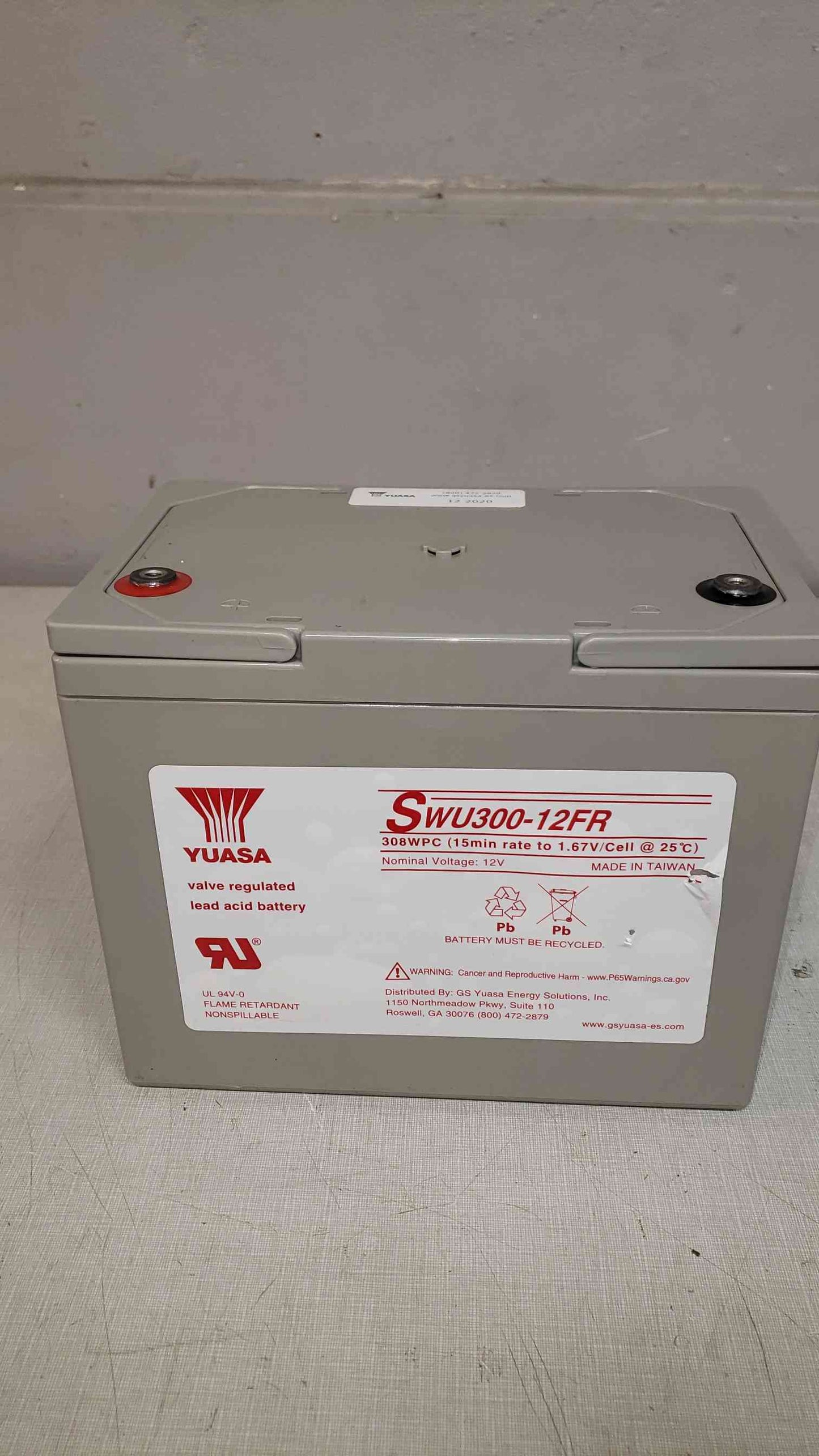 YUASA 12V Valve Regulated Lead Acid Battery SWU300-12FR (SKU: 103194)(103194)