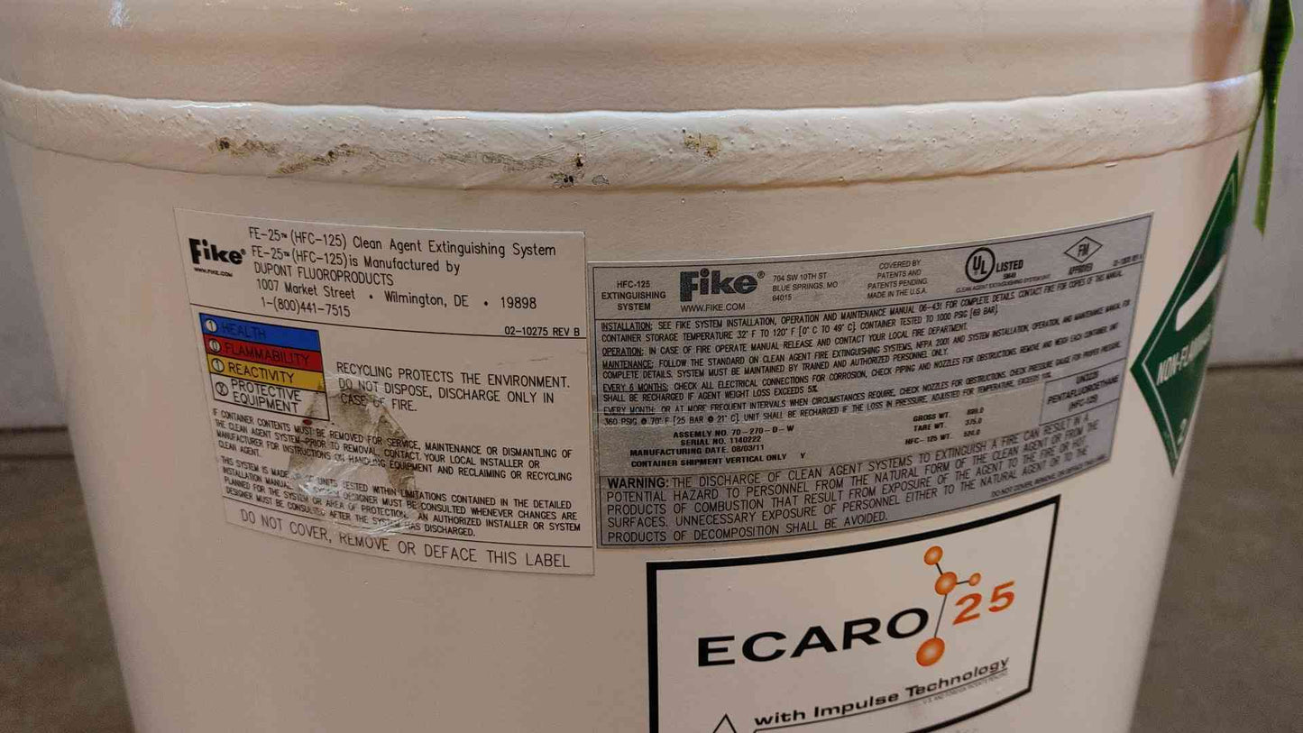 Fike Ecaro 25 524 lbs of Agent Cylinder Fire Suppression(103422)