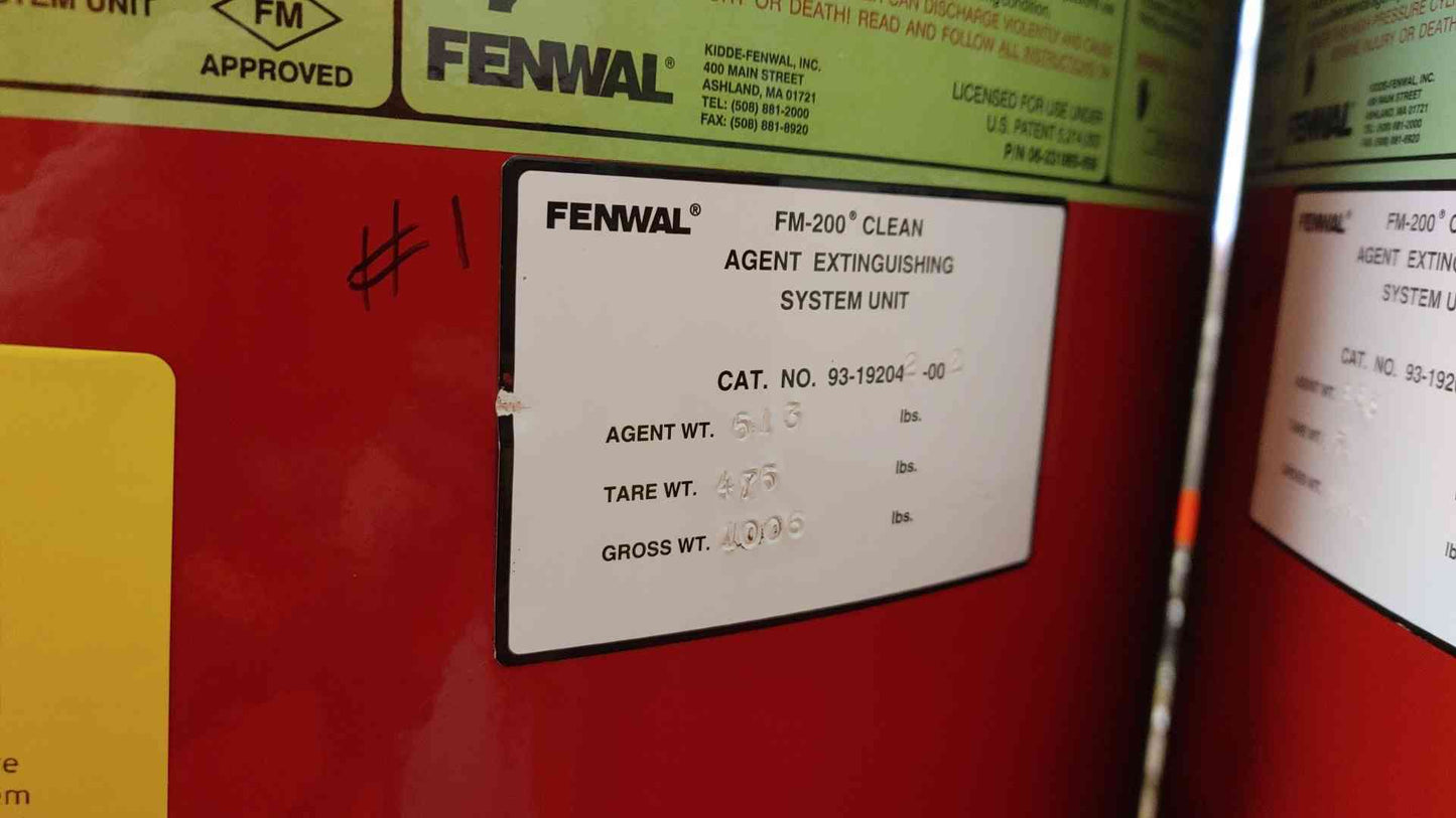 Fenwal Fire Suppression System 513 lbs FM-200 Agent(103948)