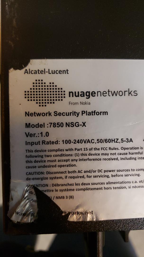 Nuage Networks 7850 NSG-X Network Services Gateway(S6LLST7761)