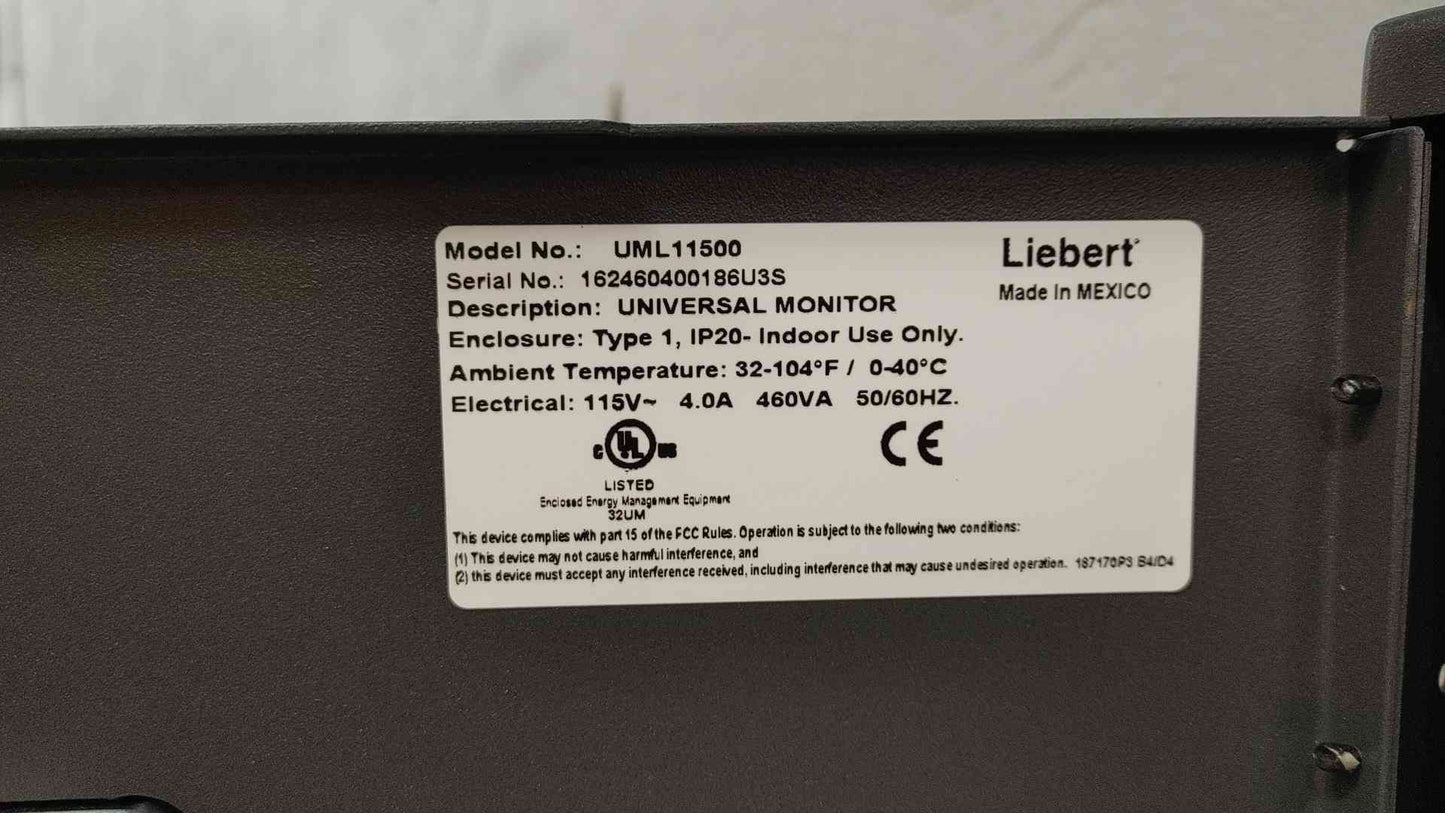 Liebert Indoor Universal Monitor 115V 460VA 4A UML11500