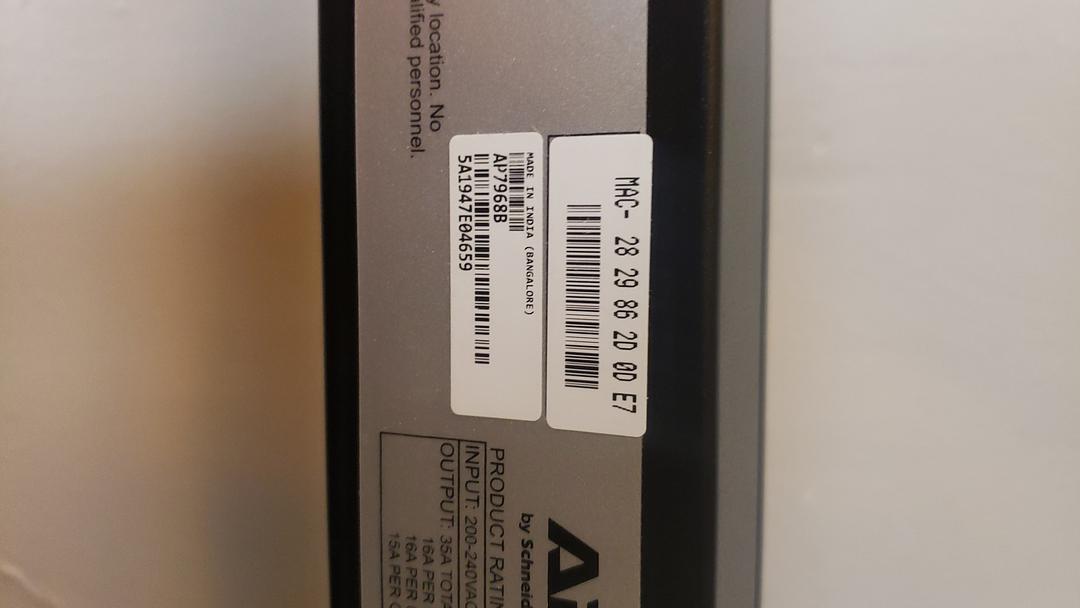 APC Switched PDU AP7968B 208V(S6LLST9063)