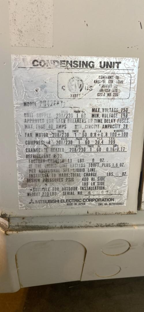 Mitsubishi Mr Slim Split System Condenser PU42EK7(S6LLST4177)