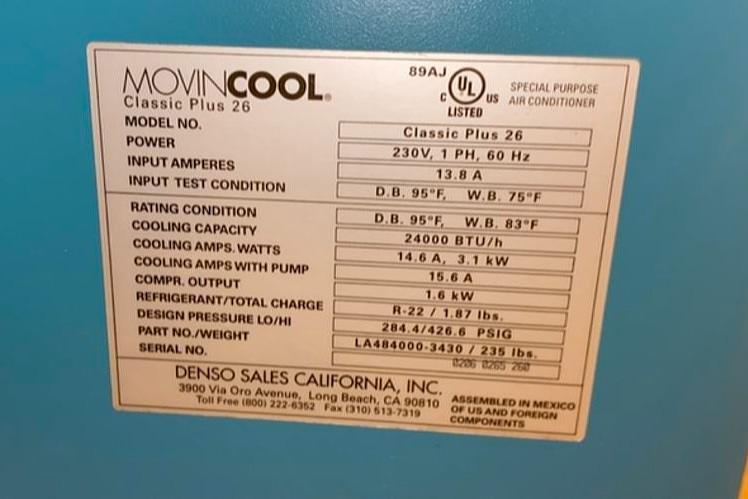 MOVINCOOL Classic Plus 26 Mobile AC Unit 230V LA4840003430(S6LLST3794)