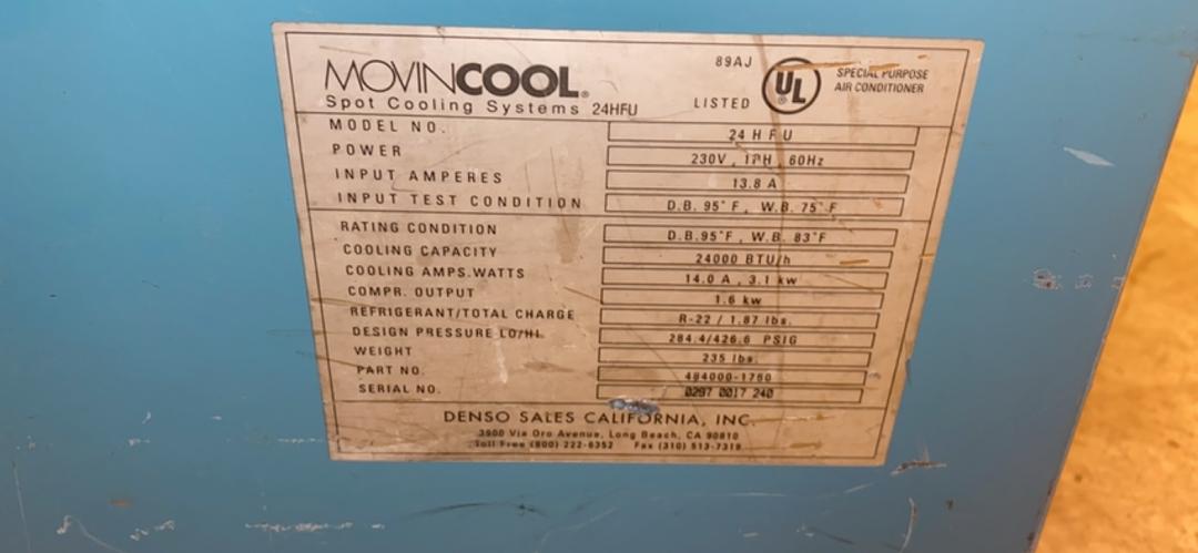 MOVINCOOL 24 230V Portable AC Unit 4840001750 24K BTU-19140