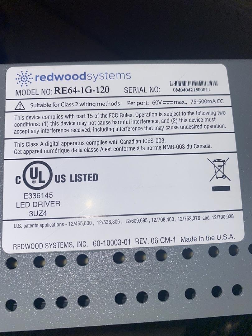 RE64-1G-120 Redwood Systems Engine LED Driver(S6LLST4706)