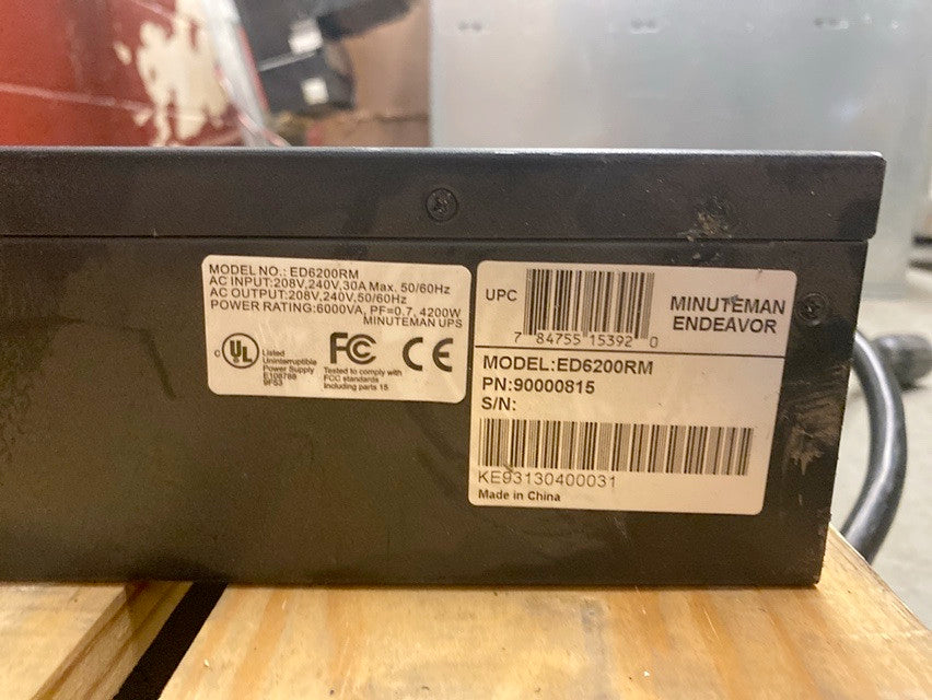 Minuteman 6KVA 6000VA ED6200RM UPS(S6LLST0800)