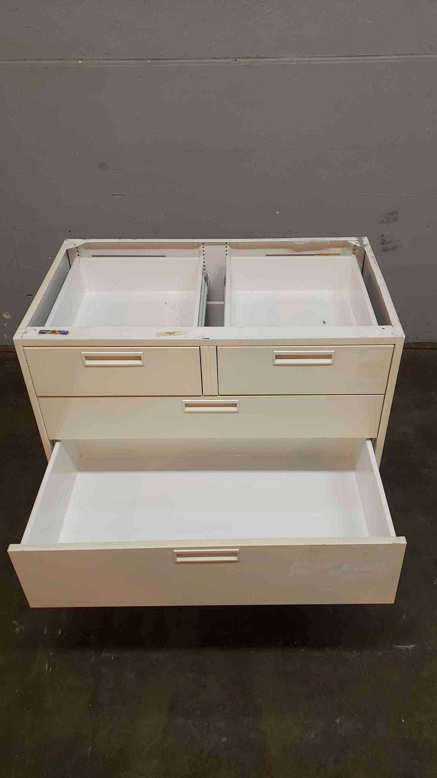 3' White Fisher Hamilton Casework W/ 5 Drawers(3874AA)