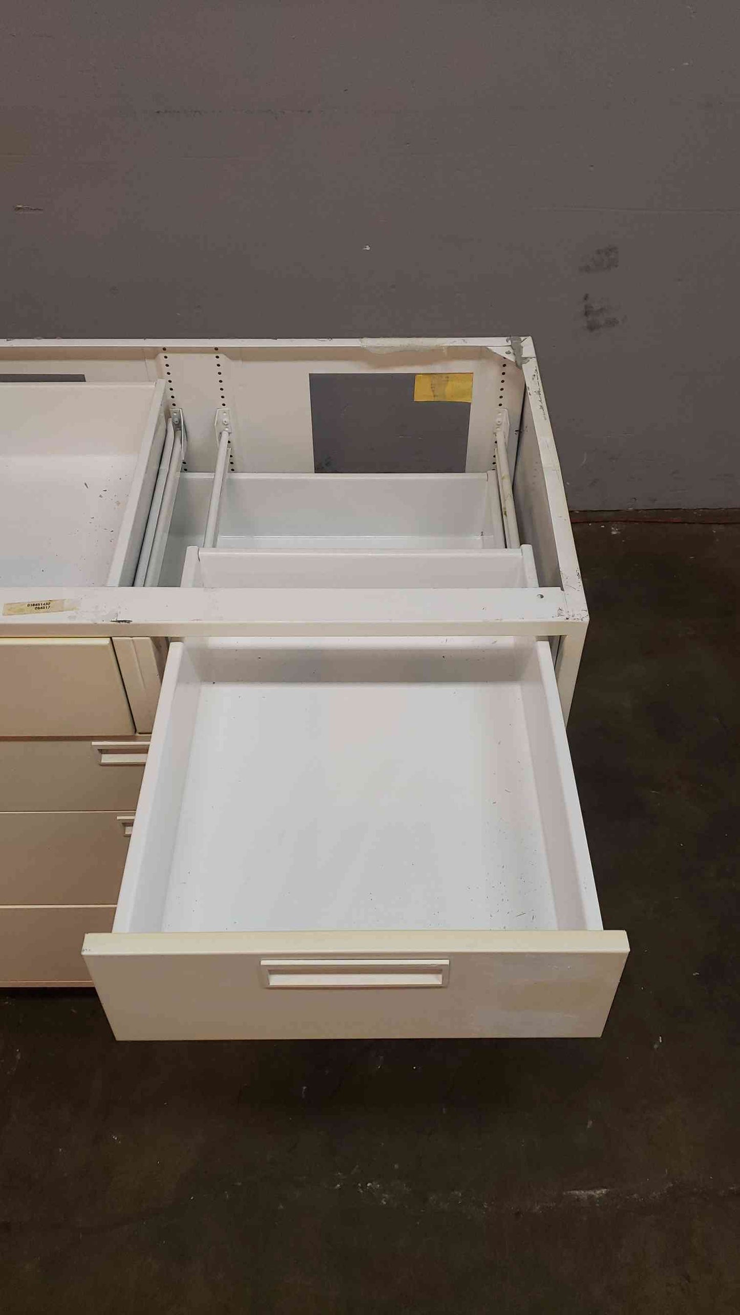 3' White Fisher Hamilton Casework W/ 5 Drawers(3874AA)