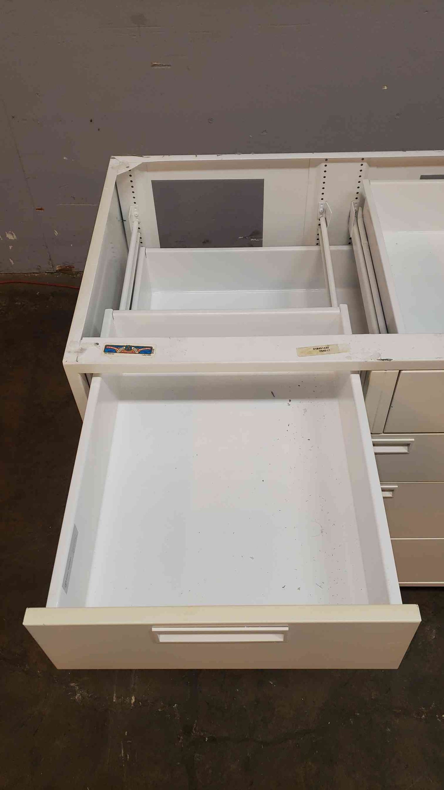 3' White Fisher Hamilton Casework W/ 5 Drawers(3874AA)