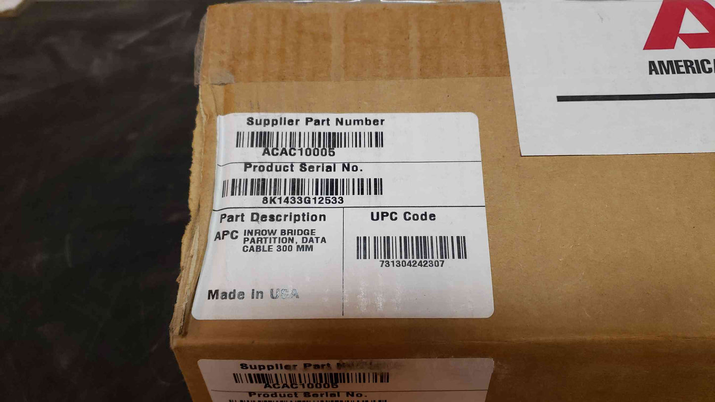 APC InRow Bridge Partition Data Cable 300 MM ACAC10005 NEW(100900)