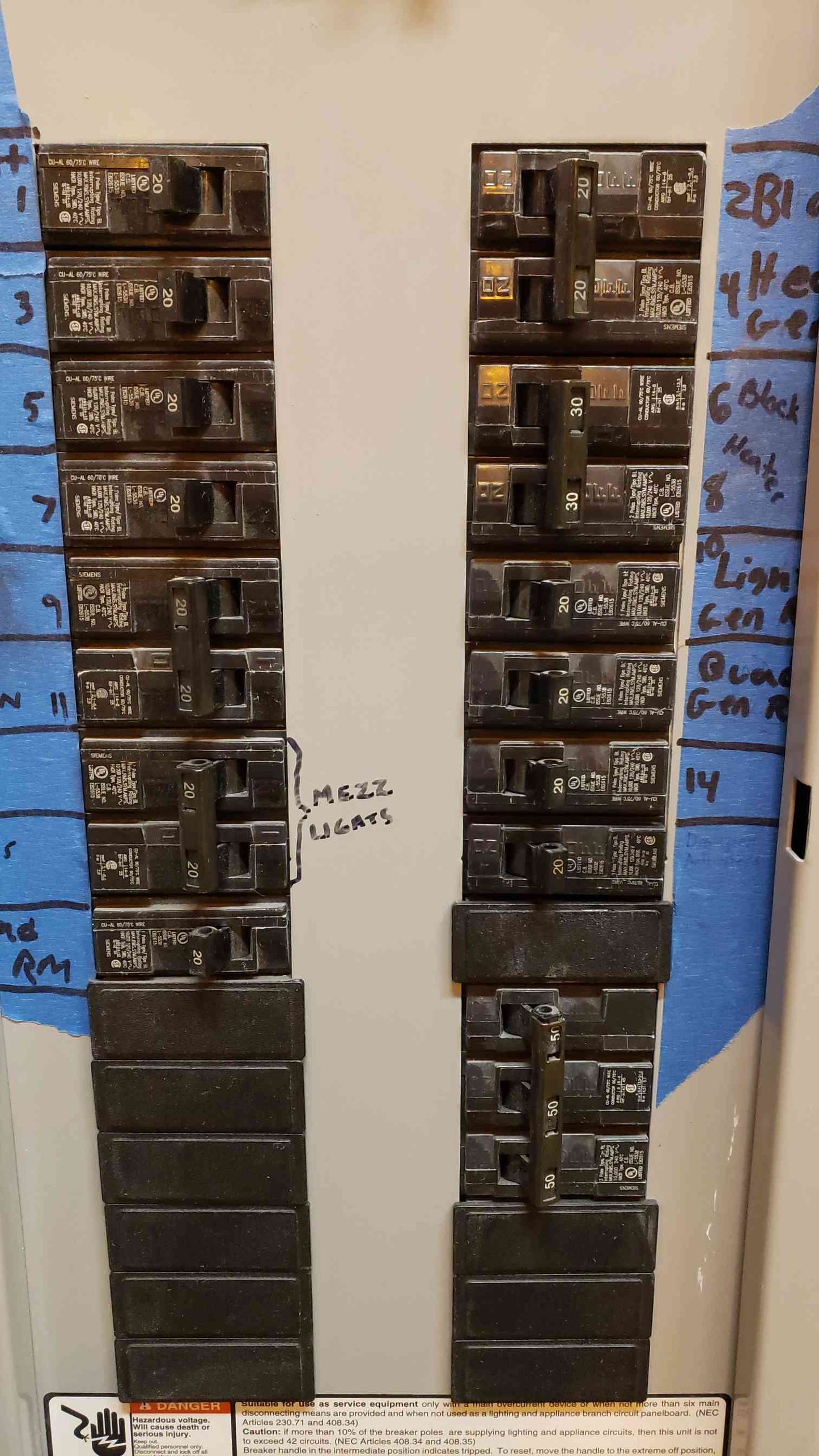 Siemens 250A Breaker Panelboard 100A Main Loaded 208v(Q16512)