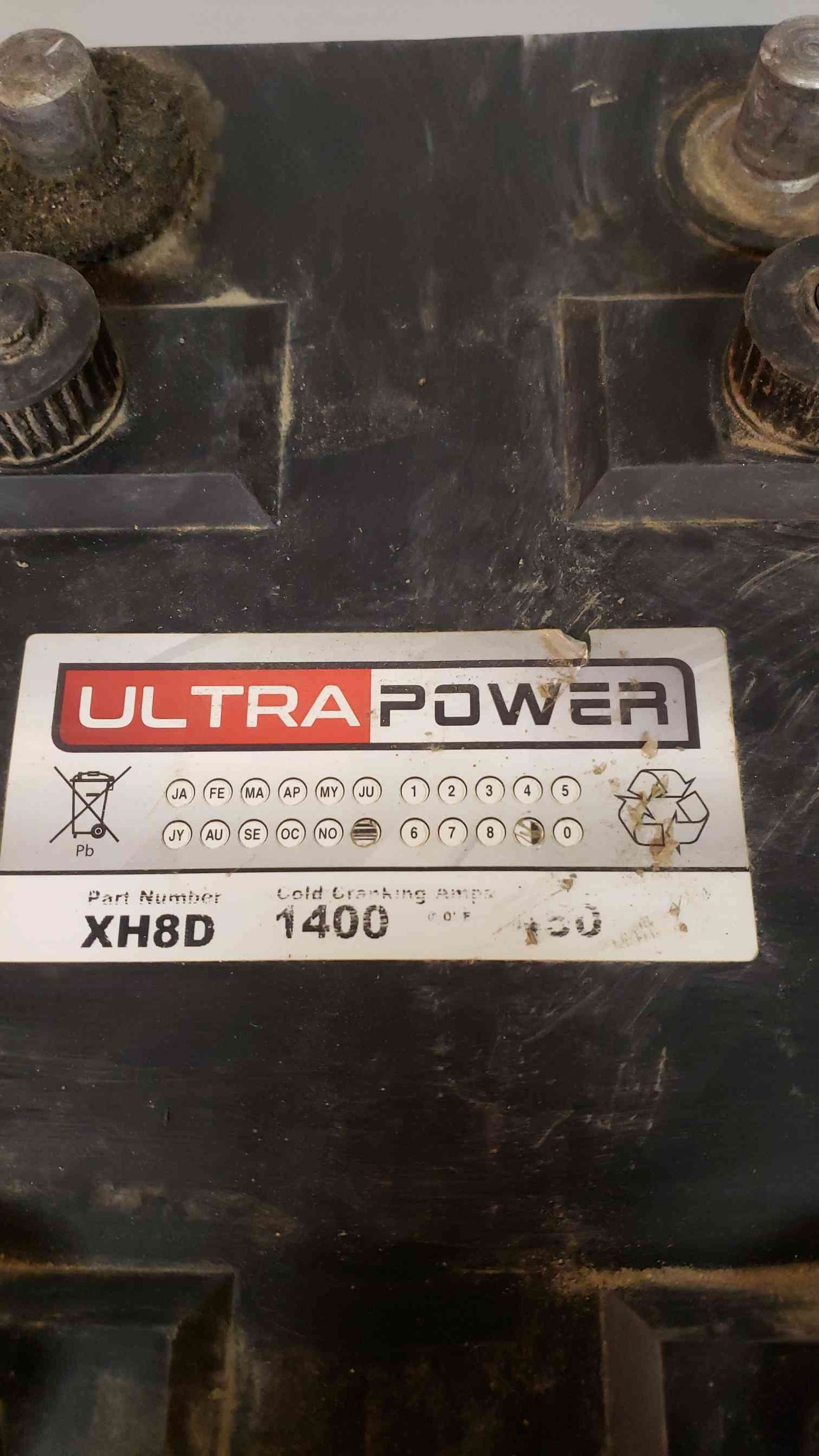 ULTRAPOWER XH8D 12 VOLT Commercial TRUCK & TRACTOR Battery 1400 CCA 450 RC (SKU: 5420AA)(5420AA)