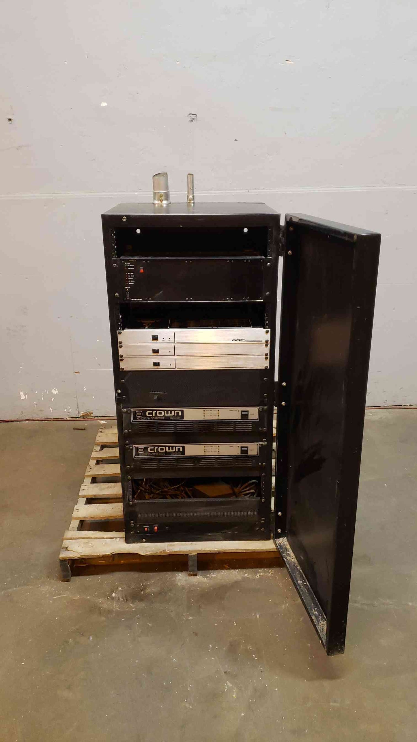 Black Compact Half Height Server Rack w/ 2 Crown Com(5434AA)