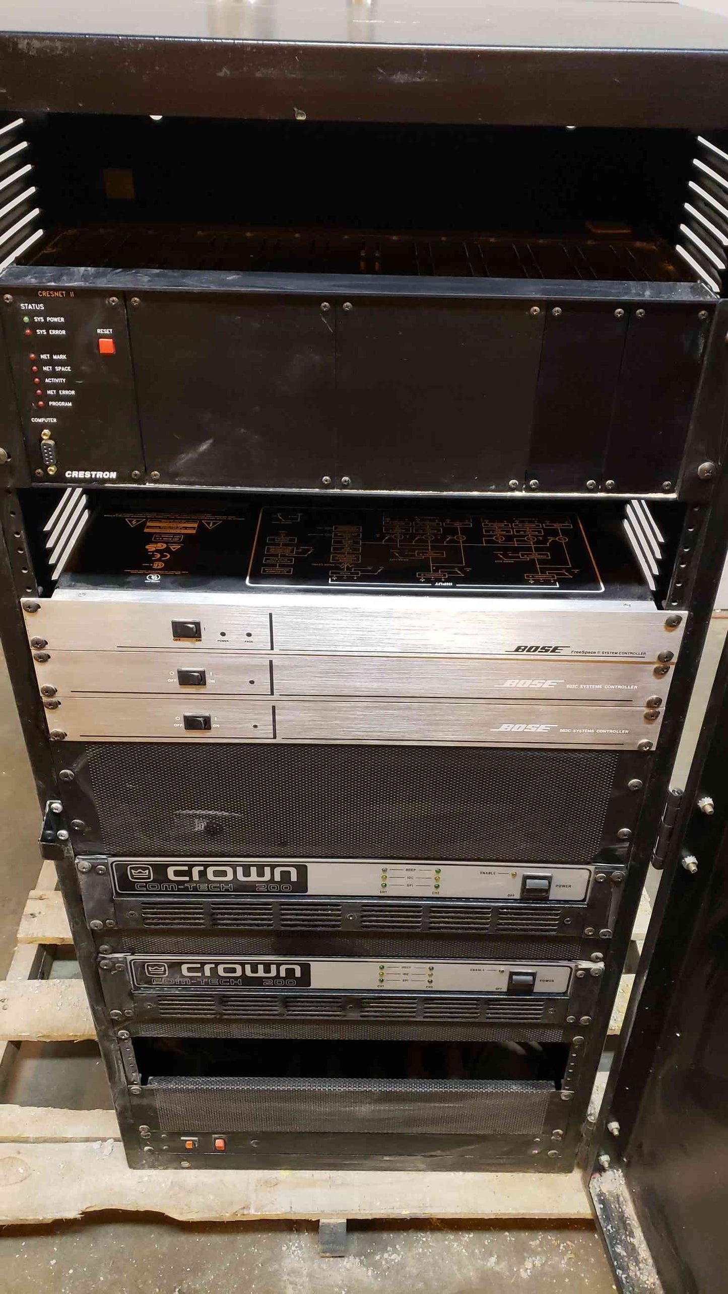 Black Compact Half Height Server Rack w/ 2 Crown Com(5434AA)