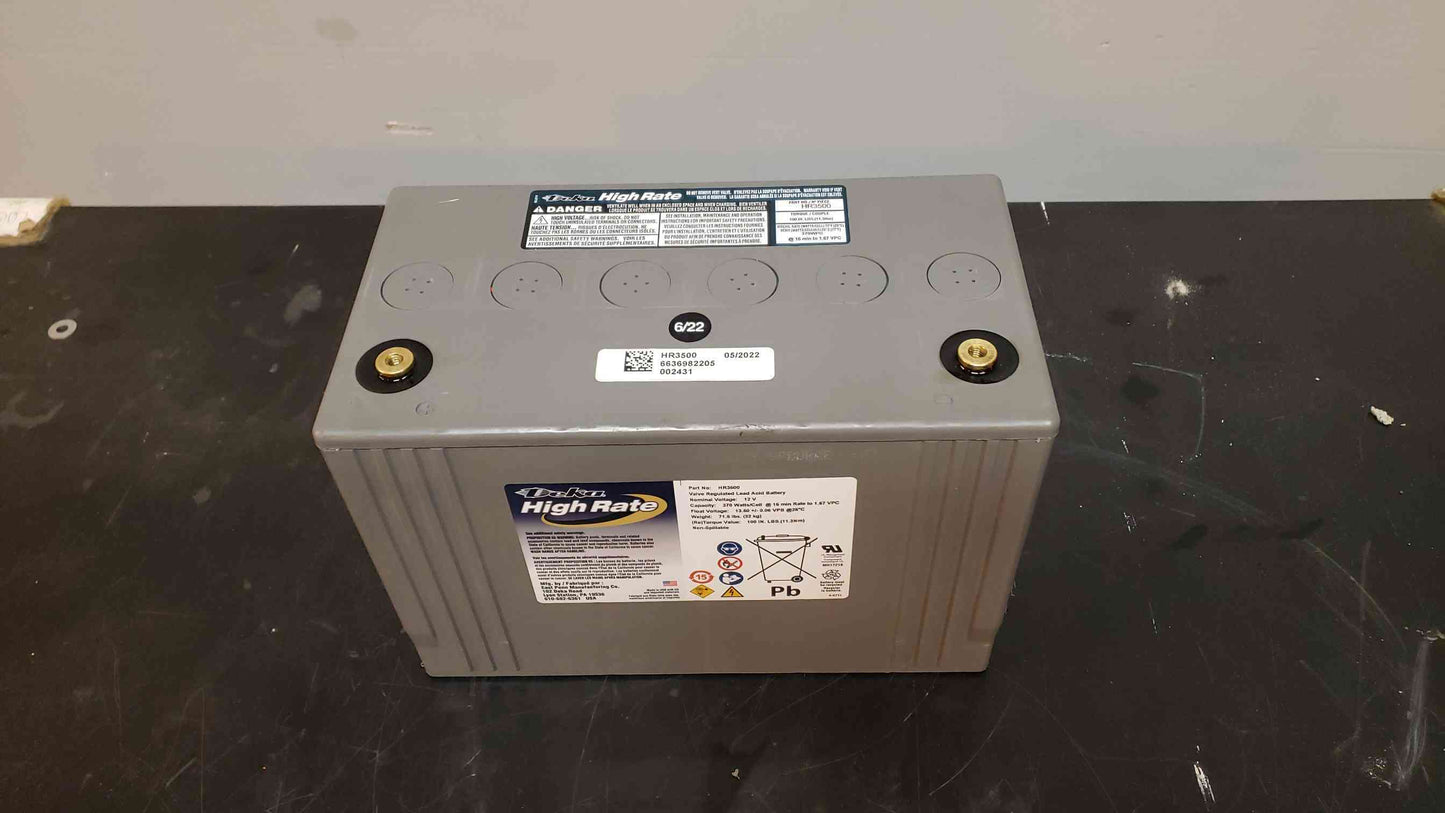 90 Amp Hr Deka High Rate Lead Acid Battery HR3500 2022 TESTED (SKU: 3455AA(3455AA)