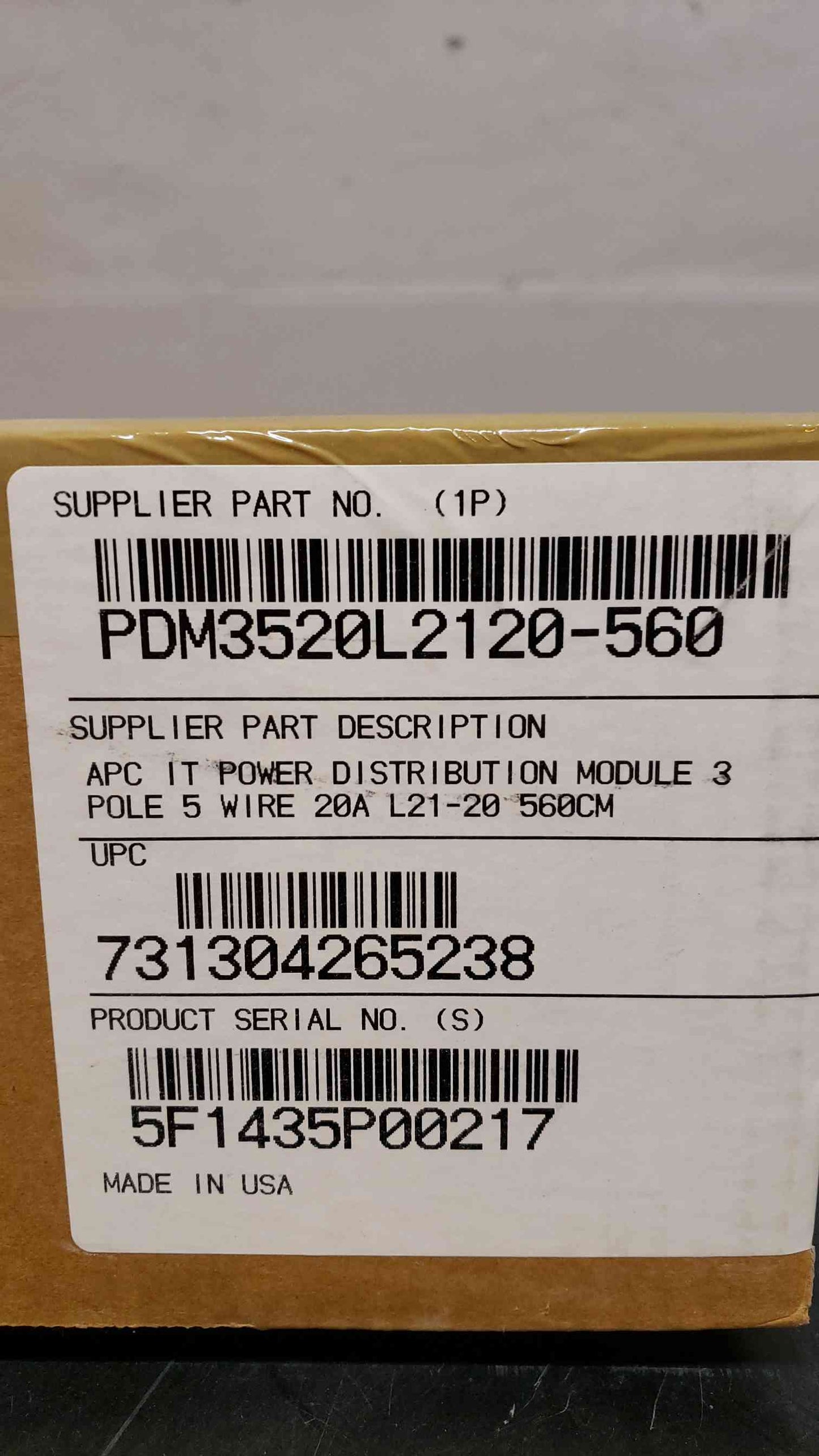 APC IT Power Distribution Module 3 Pole 5 Wire PDM3520L2120560 NEW(100919)