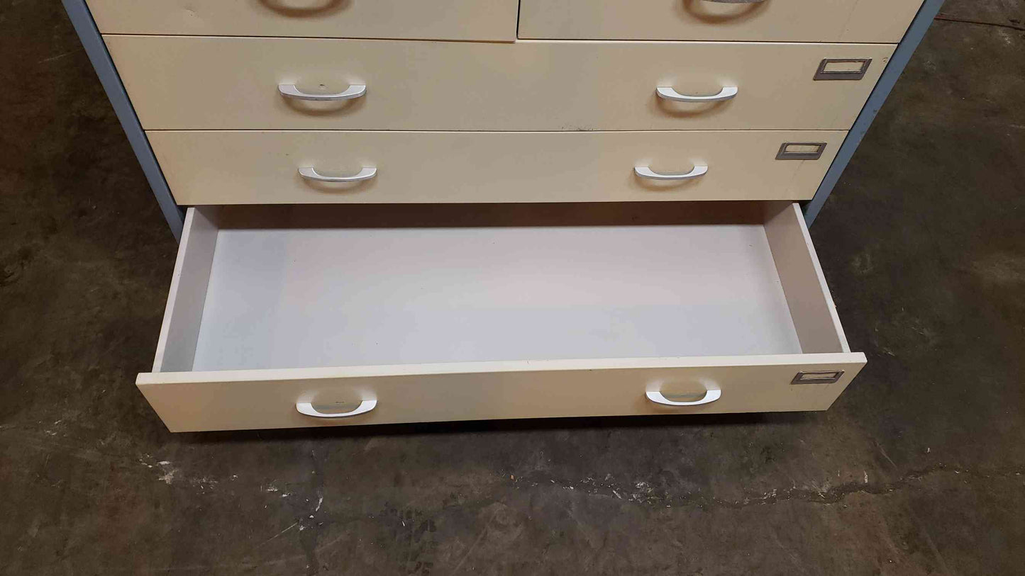 4' Blue and White Kewaunee Casework W/ 5 Drawers (1365AA)(1365AA)