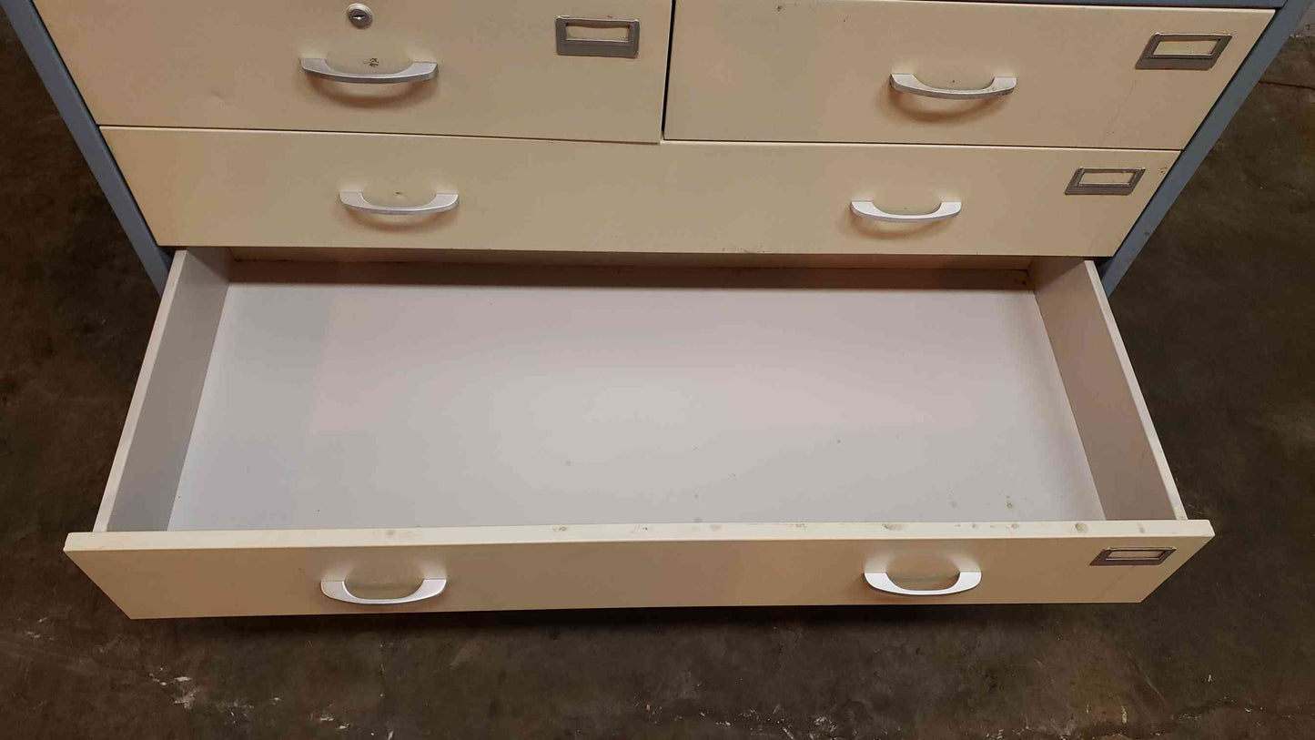 4' Blue and White Kewaunee Casework W/ 5 Drawers (1365AA)(1365AA)