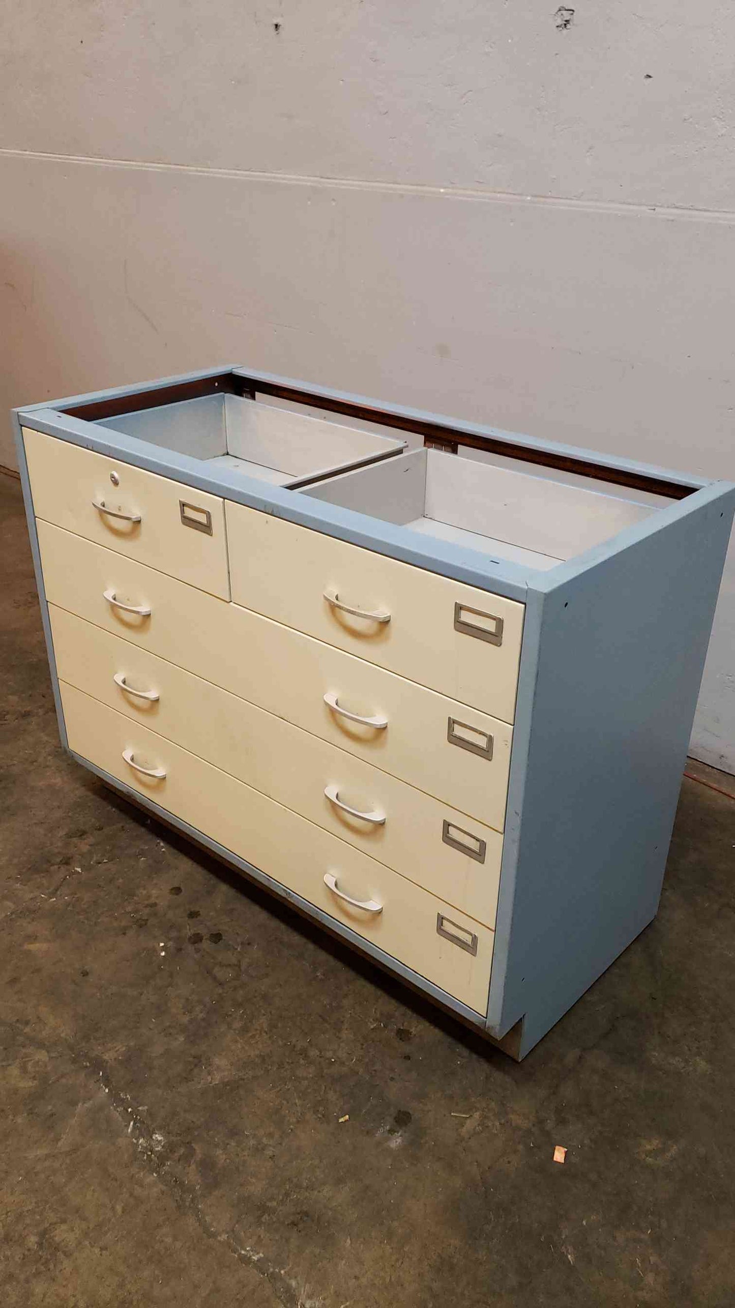 4' Blue and White Kewaunee Casework W/ 5 Drawers (1365AA)(1365AA)