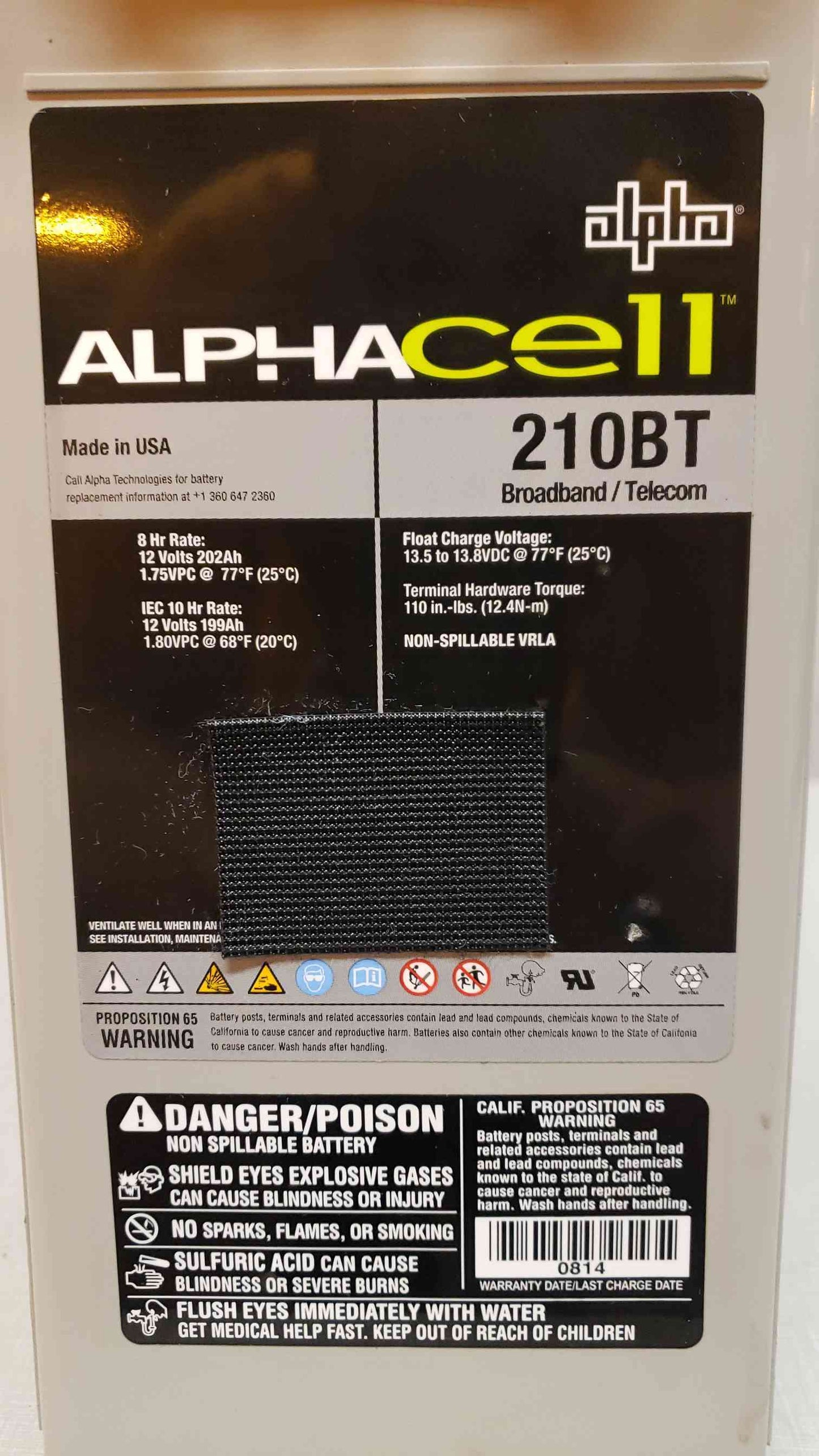 181 Amp ALPHAcell Battery 210BT Solar Audio DC UPS TESTED 12V(3883AA)