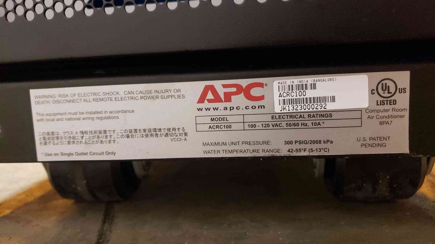 APC InRow ACRC RC COOLING Chilled Water ACRC100 (100704)(100704)