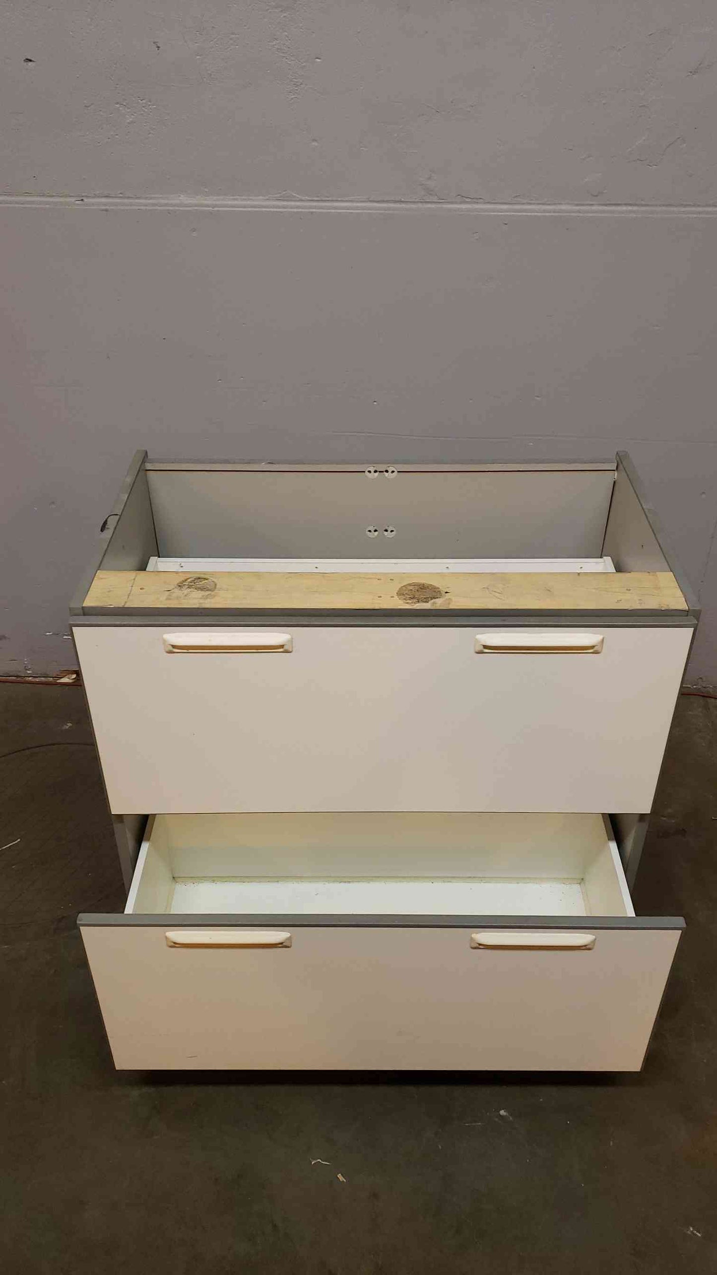 3' Recessed Wooden Casework W/ 2 Drawers(Q16679)