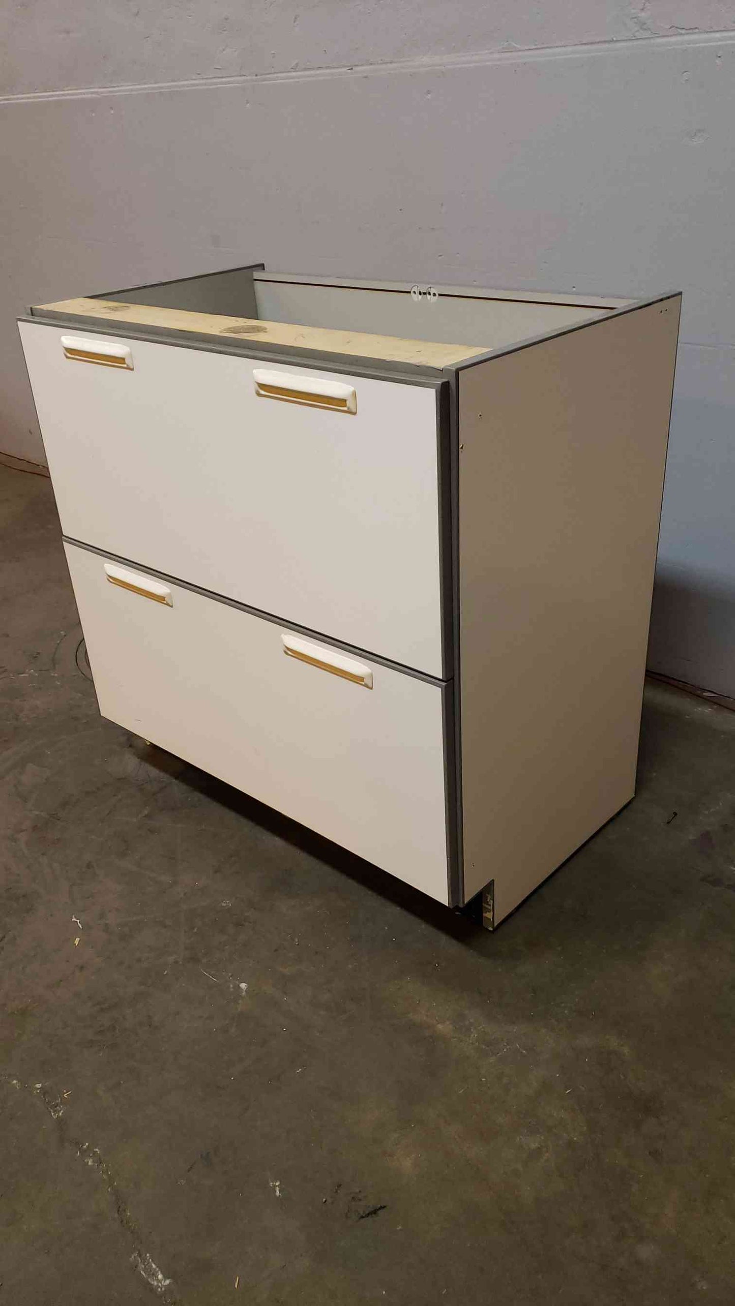 3' Recessed Wooden Casework W/ 2 Drawers(Q16679)