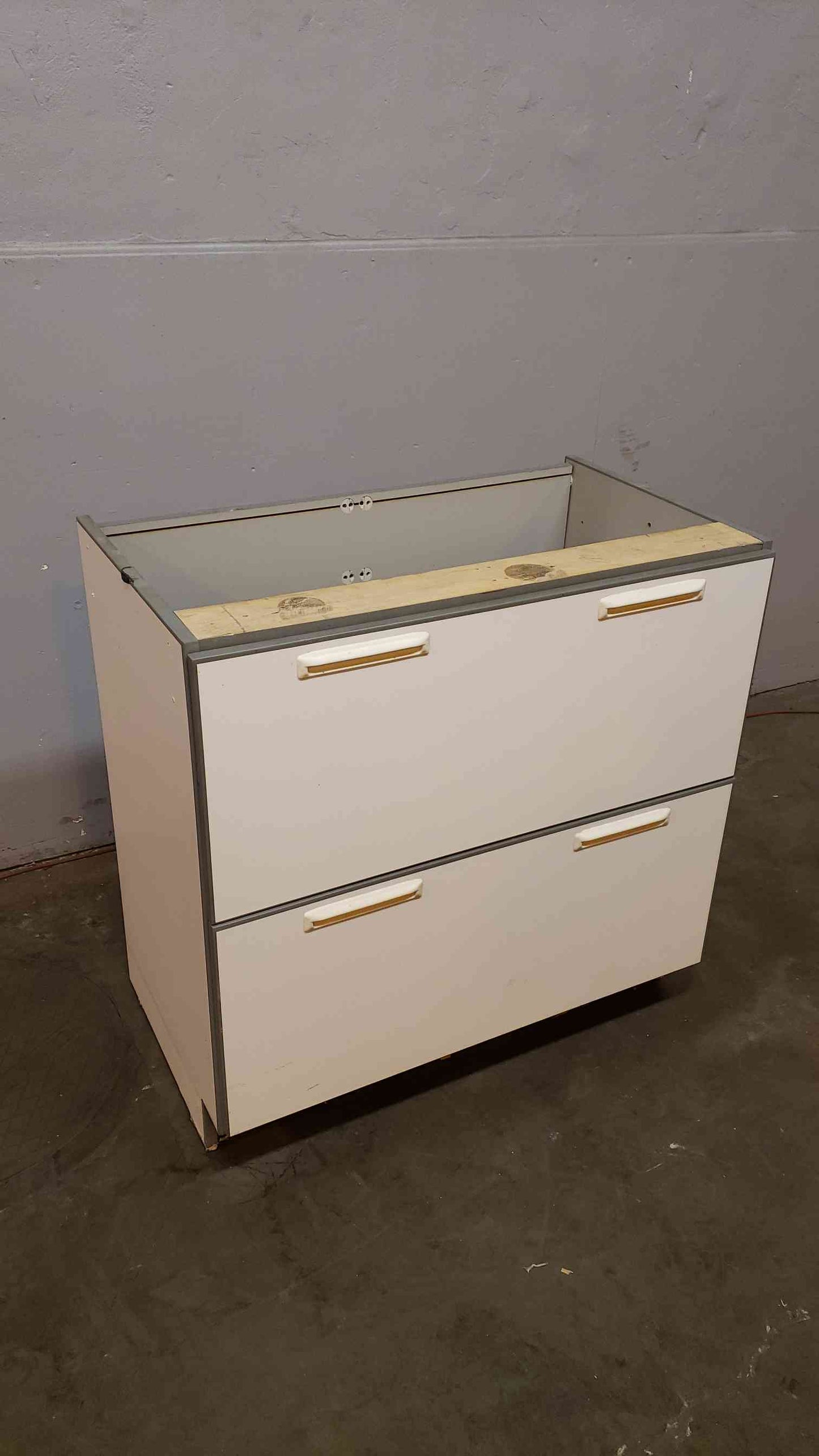 3' Recessed Wooden Casework W/ 2 Drawers(Q16679)