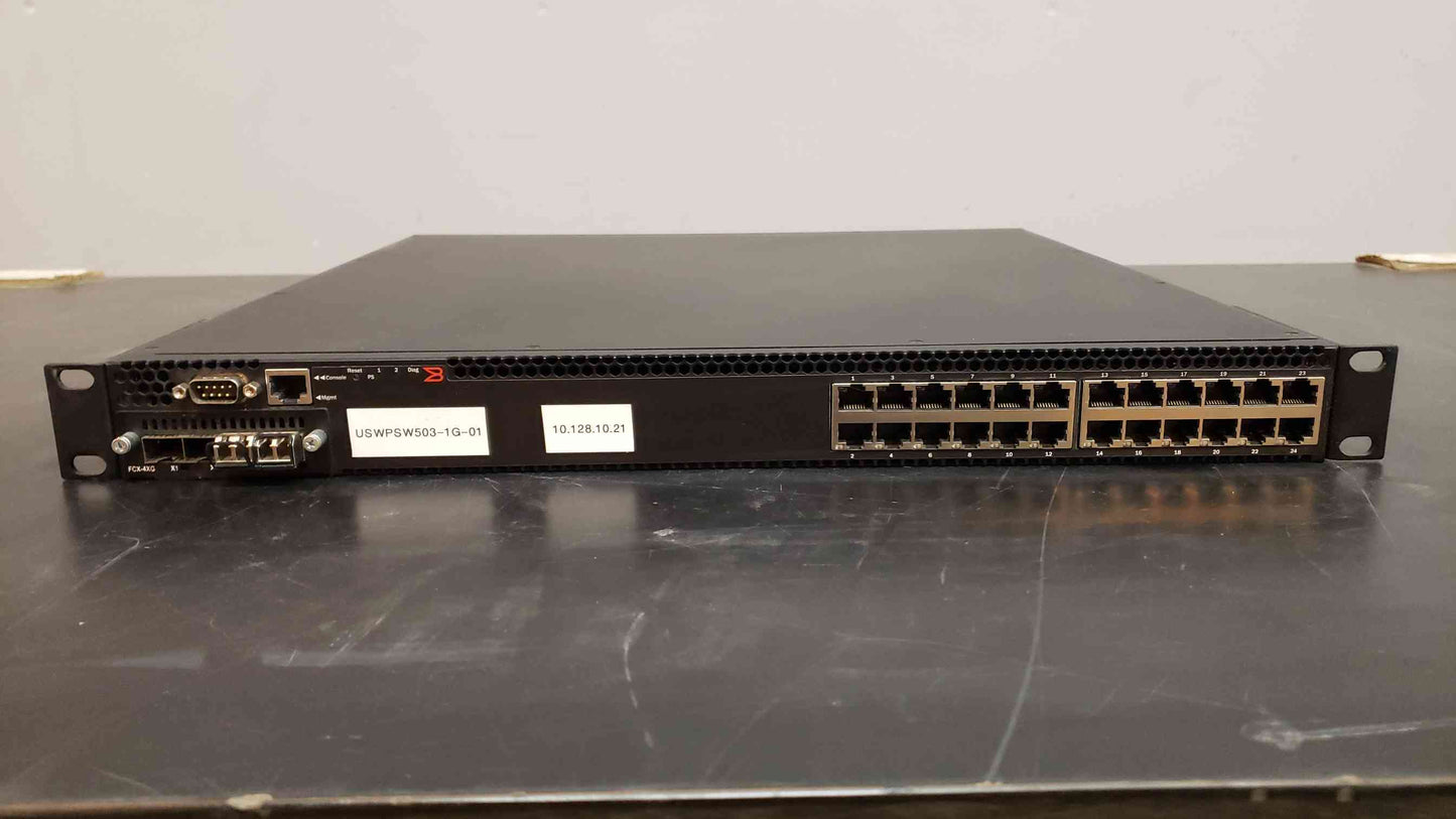 Brocade FastIron FCX624S 24-Port Gigabit Switch w/ 1x FCX-2SFPP-10G(2909AA)