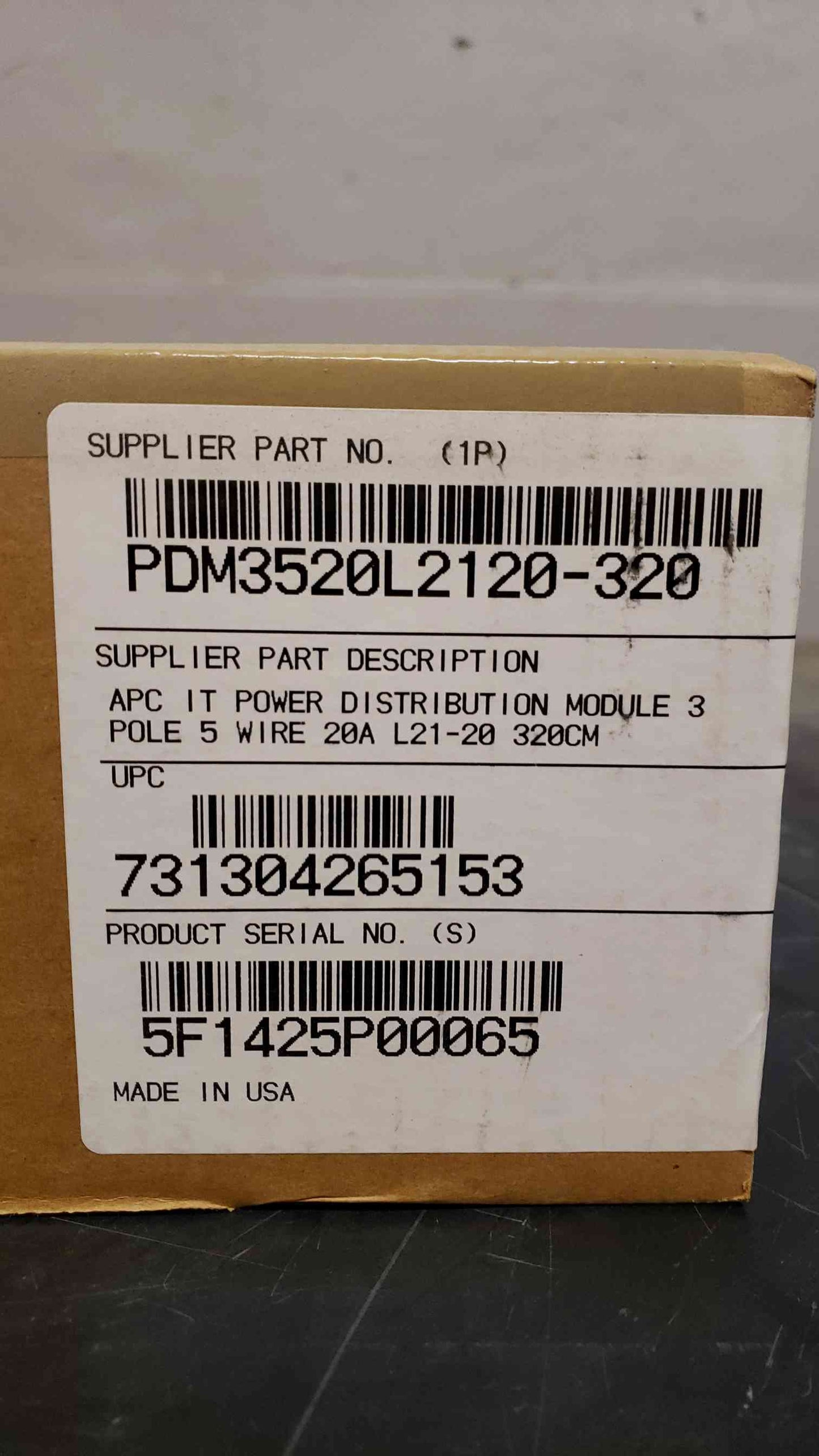 APC IT Power Distribution Module 3 Pole 5 Wire PDM3520L2120320 NEW(100917)