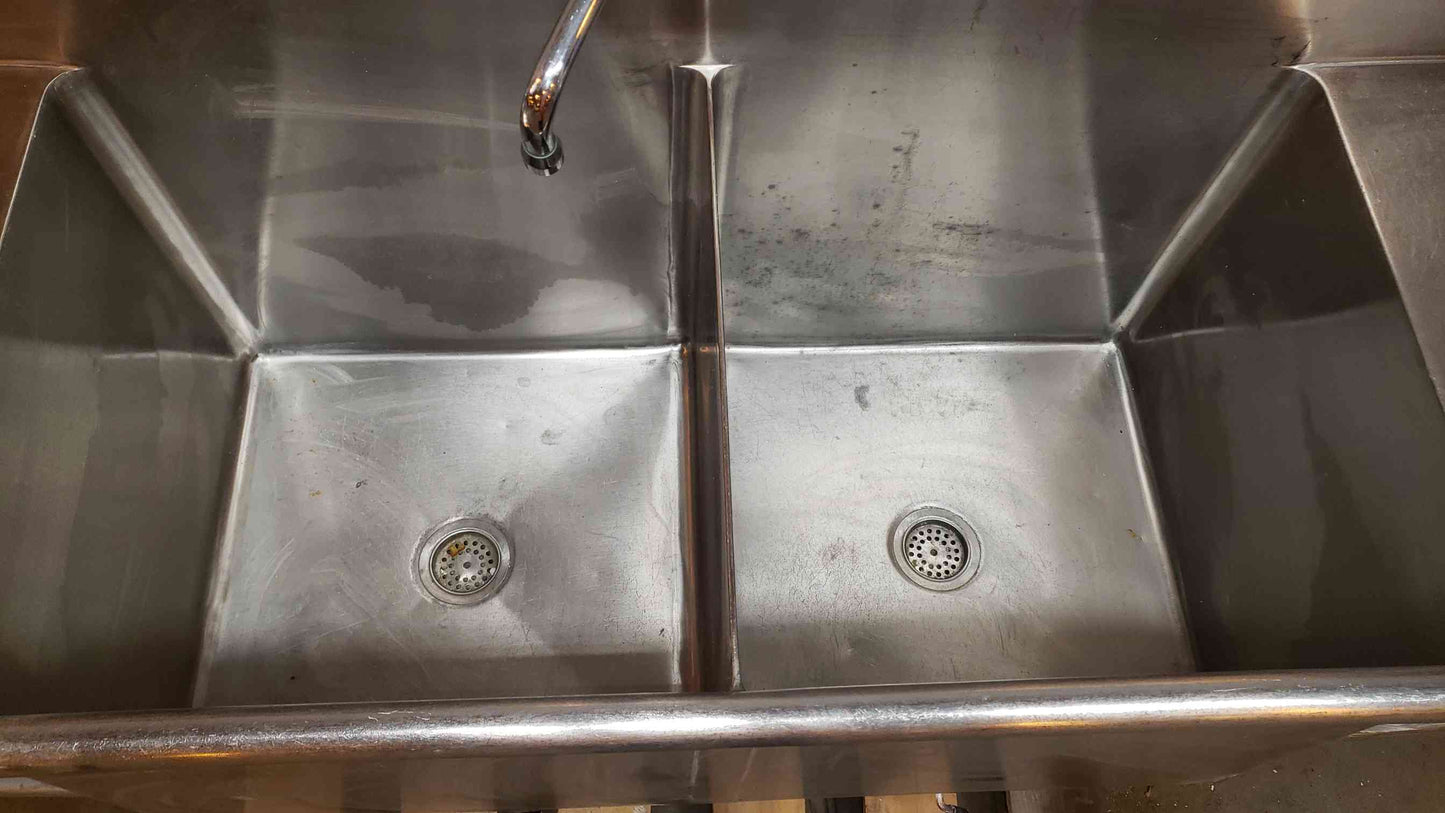 Stainless Steel 8'3" Dual Basin Sink CUSTOM (SKU: 5046AA)(5046AA)