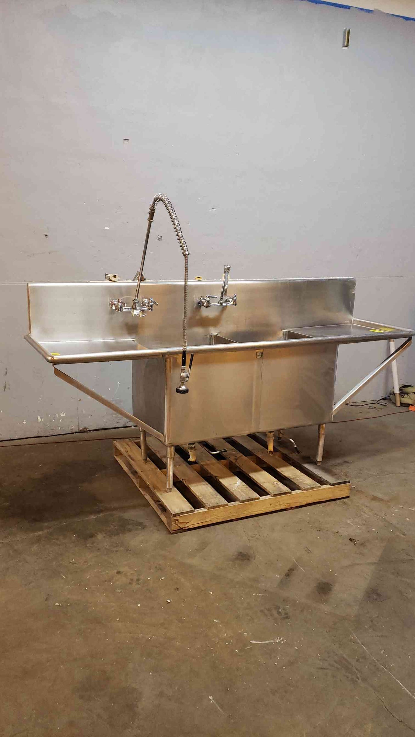 Stainless Steel 8'3" Dual Basin Sink CUSTOM (SKU: 5046AA)(5046AA)