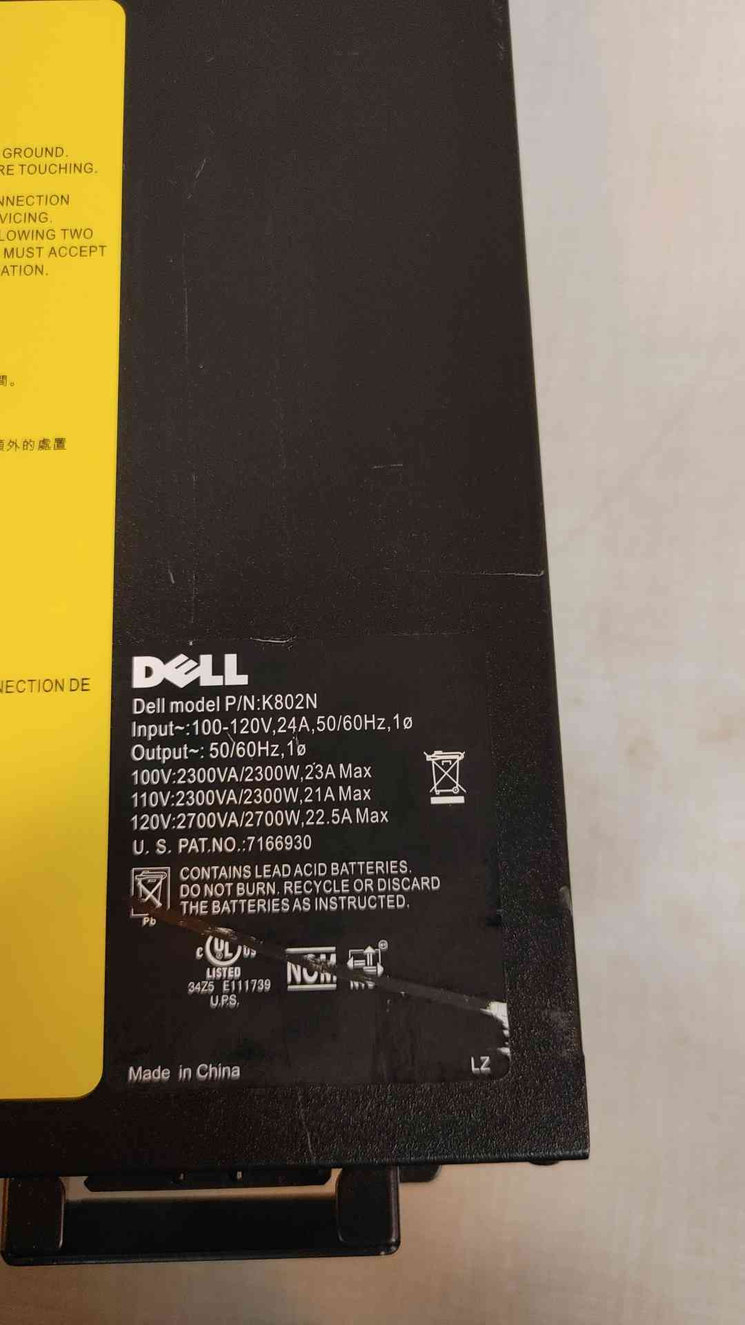 Dell UPS 2700W K802N 3000VA Rack Mountable (2615AA)(2615AA)