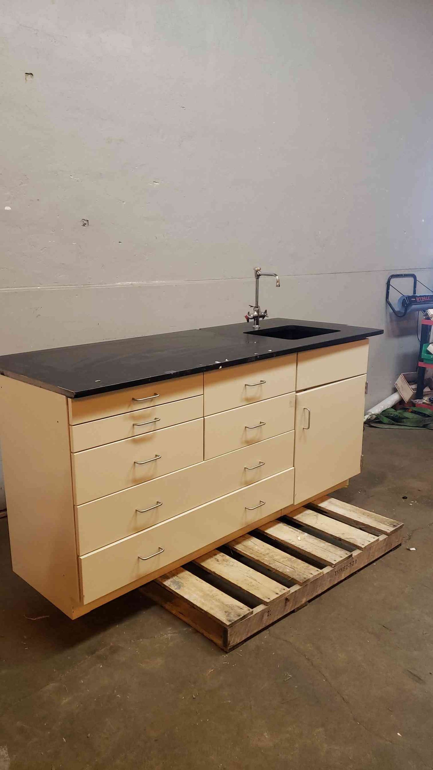 6'5" Jamestown Metal Lab Sink Casework Bundle w/ Drawers (SKU:14480AA)(14480AA)